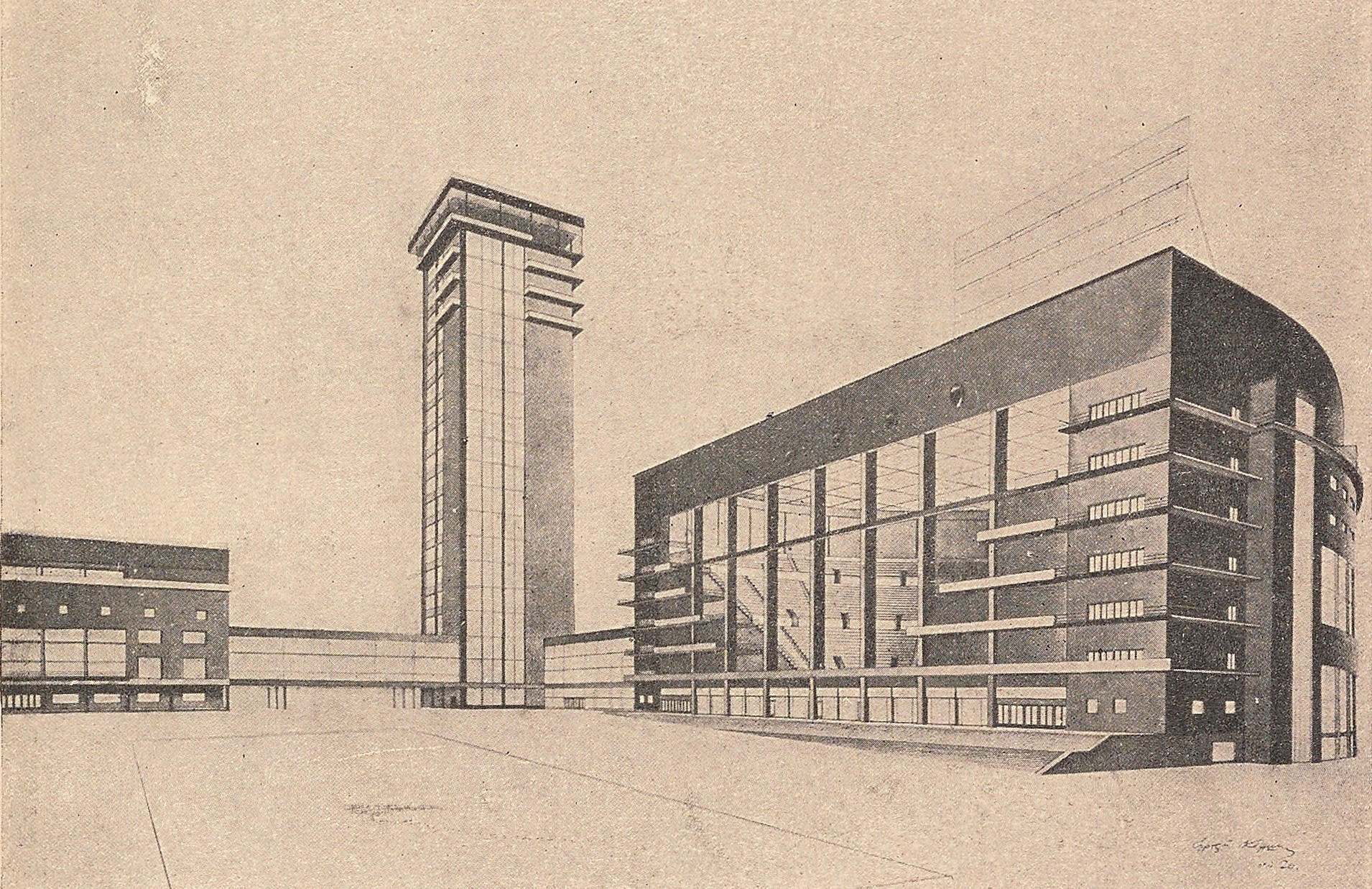 Дворец труда в г. Москве. Работа студента С. Н. Кожина, 1926 г.