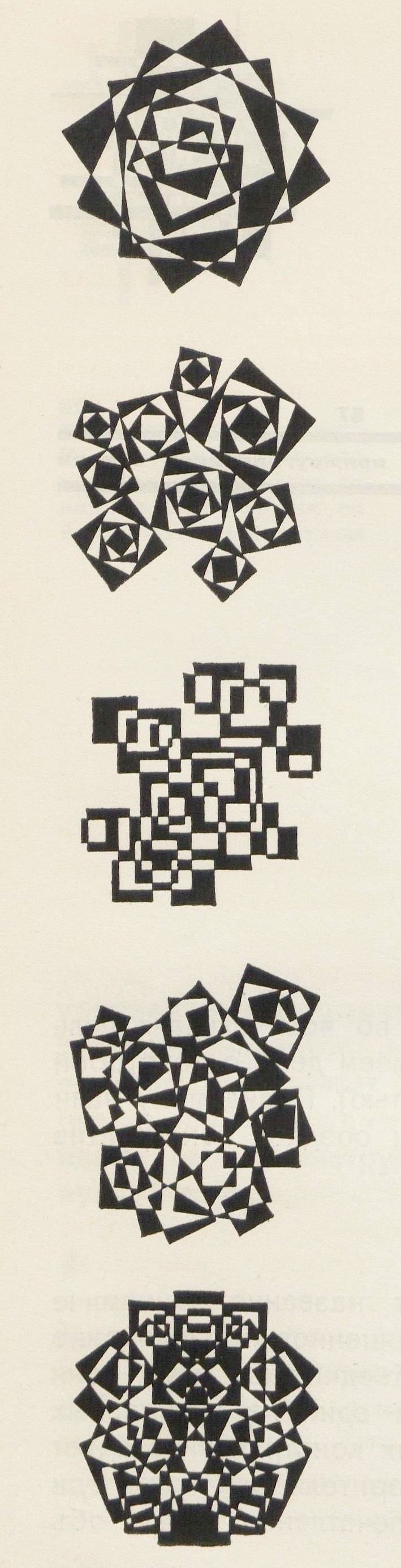 68, 69, 70, 71, 72 Различные композиции из одних квадратов в отображении их двойным цветом