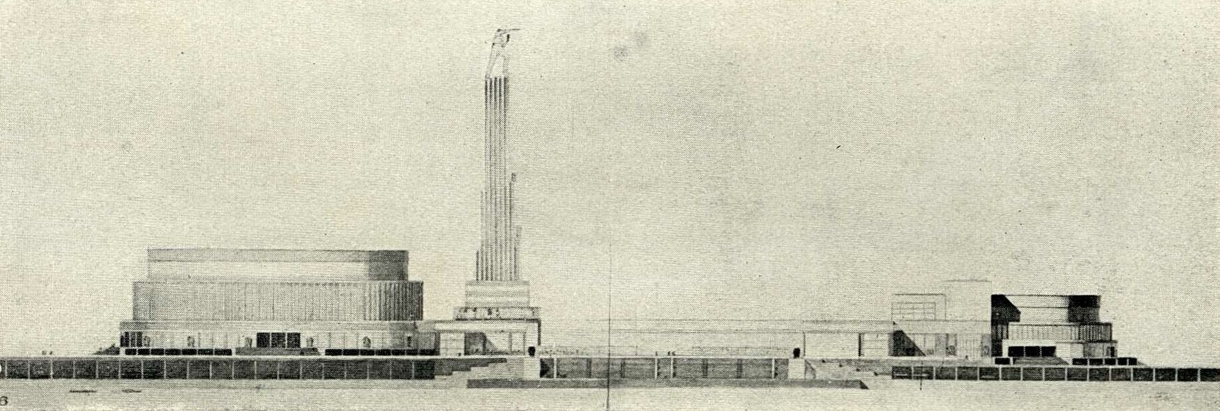 Конкурсный проект Дворца Советов (1932). Иофан Б. М.  (Москва. Высшая премия)