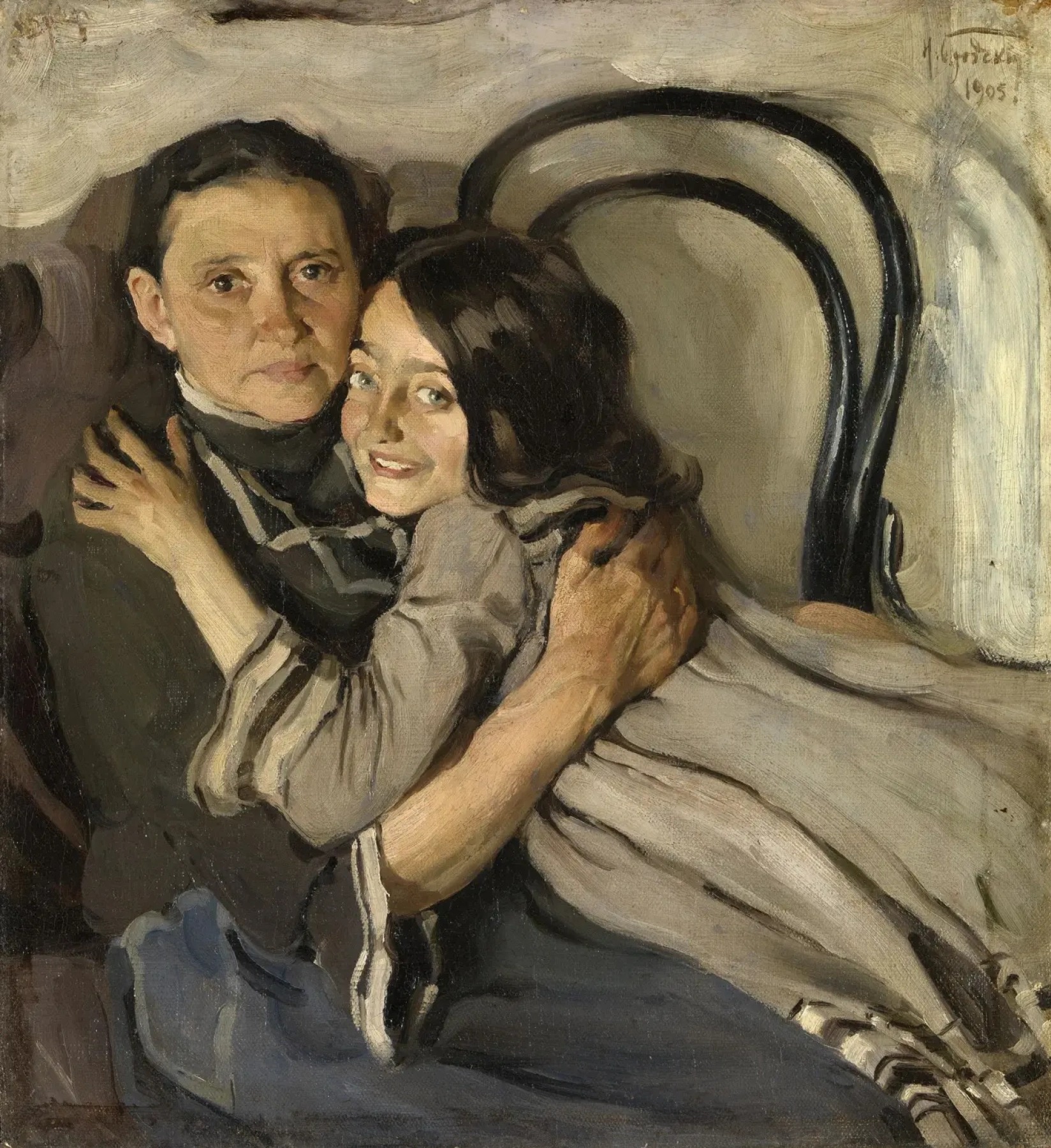 Исаак Бродский. Портрет матери и сестры художника. 1905