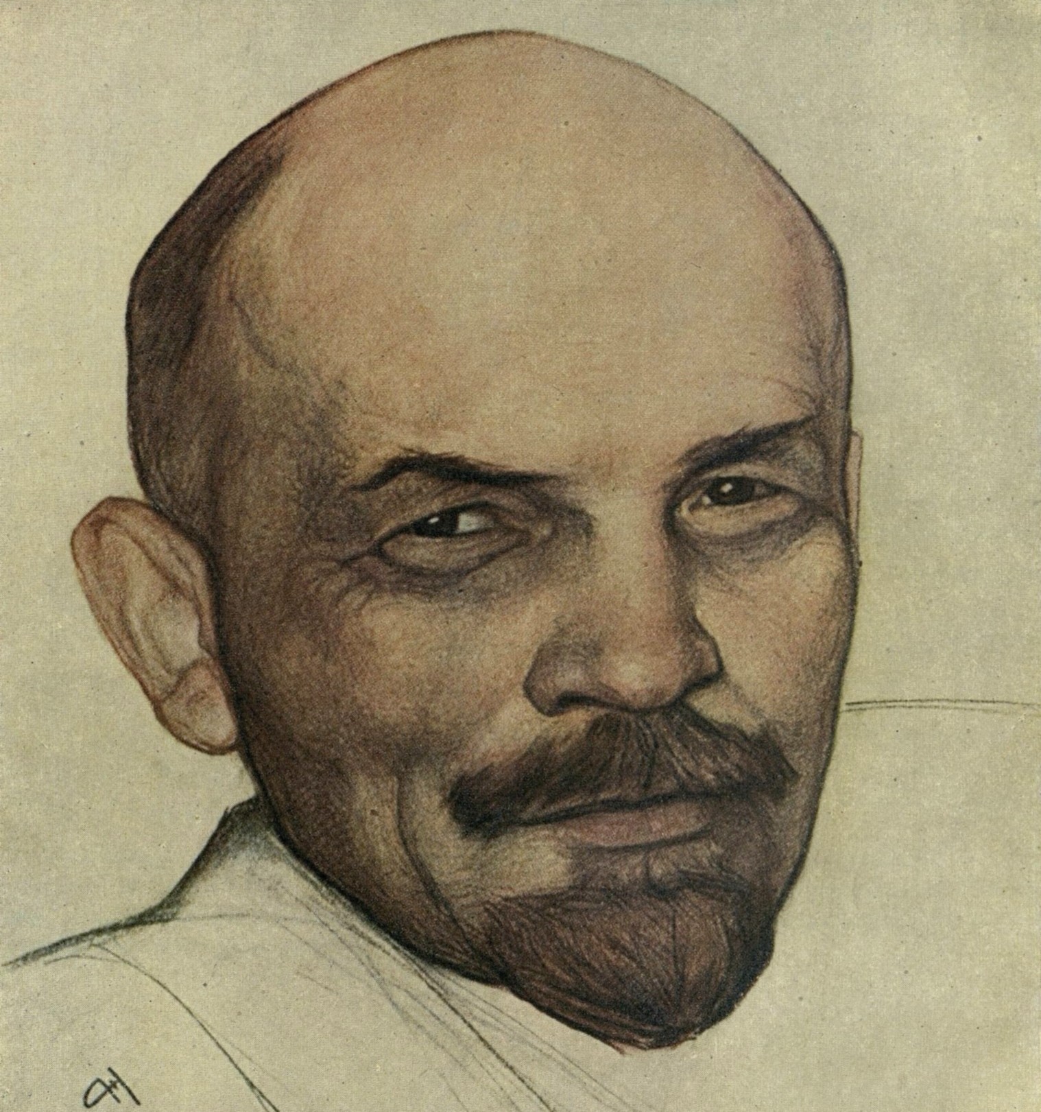 Н. Андреев. Портрет В. И. Ленина. N. Andréyev. Portrait de V. Lénine.