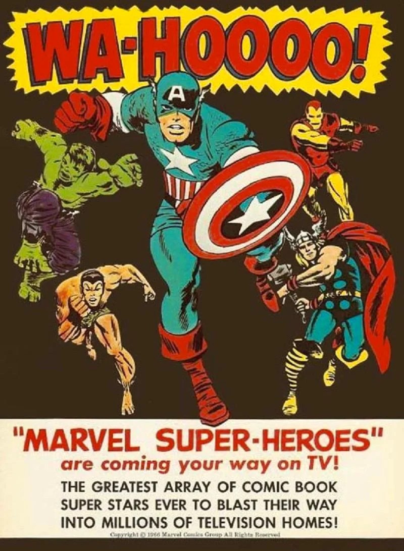 Рекламный постер мультсериала «Супергерои Marvel» 1966 года
