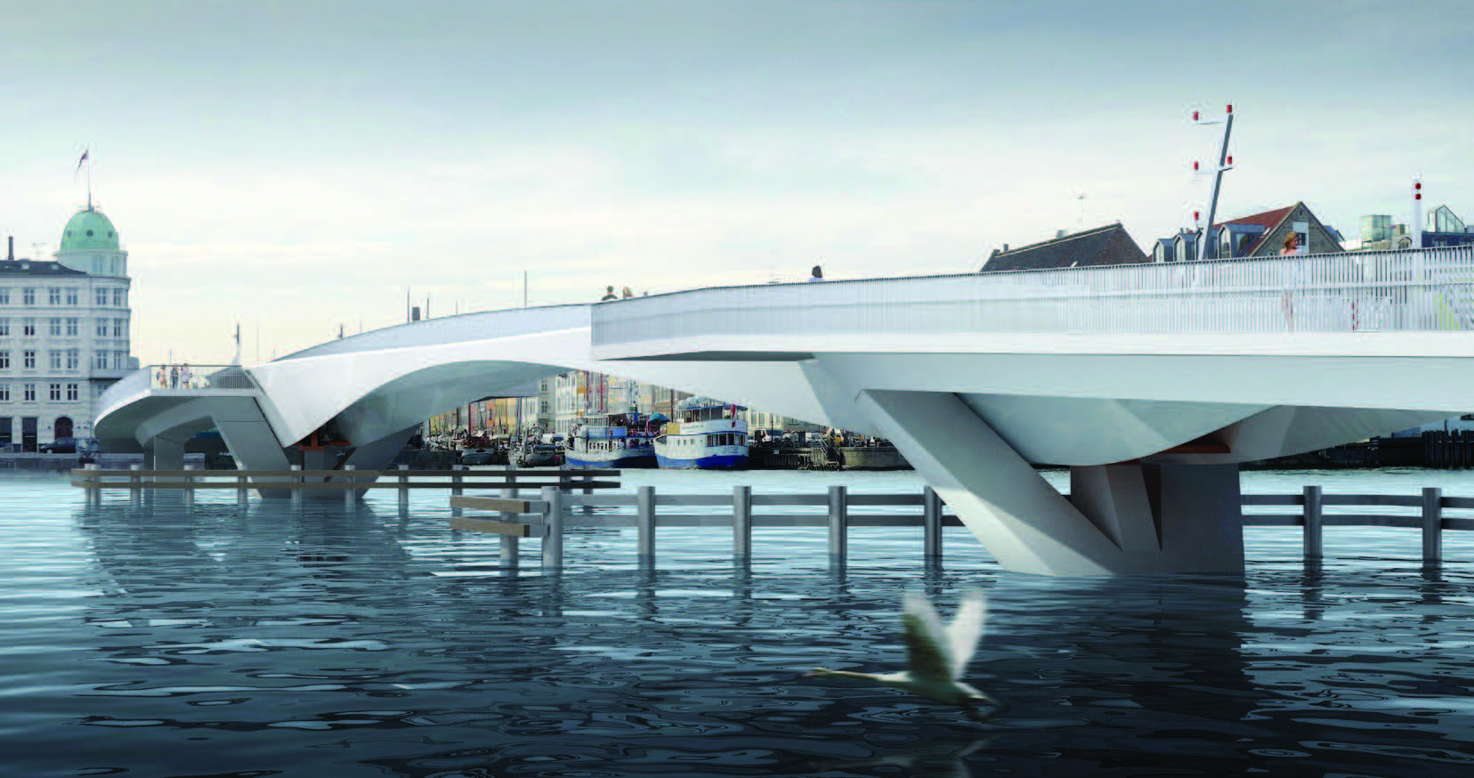 figure 3.6 Inderhavnen Bridge. View of the winning competition proposal