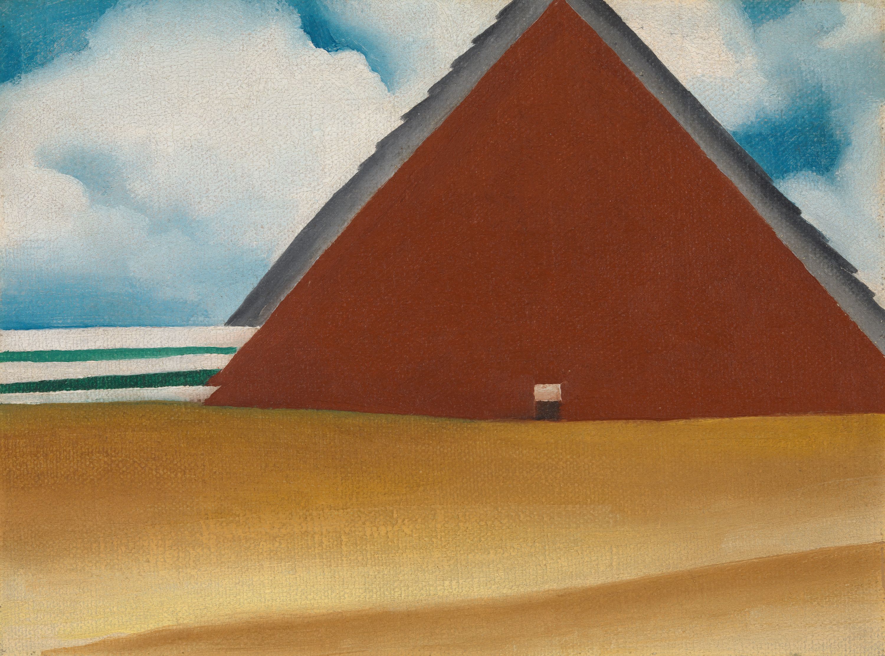 Georgia O'Keeffe. Red Barn in Wheatfield. 1928