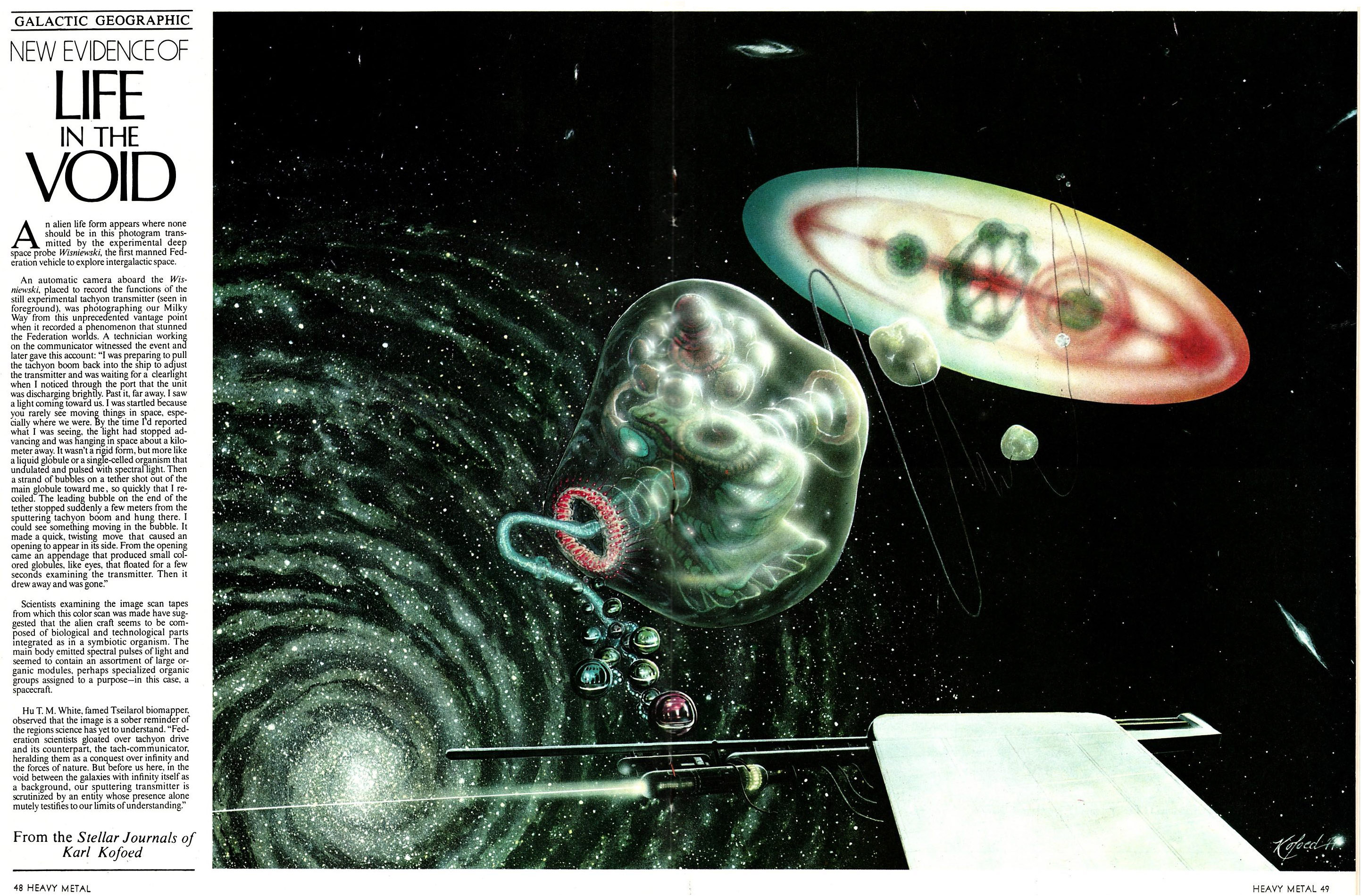 Galactic Geographic: New Evidence Of Life In The Void - Karl Kofoed (Heavy Metal. 1978. August – Volume 2 No. 4)