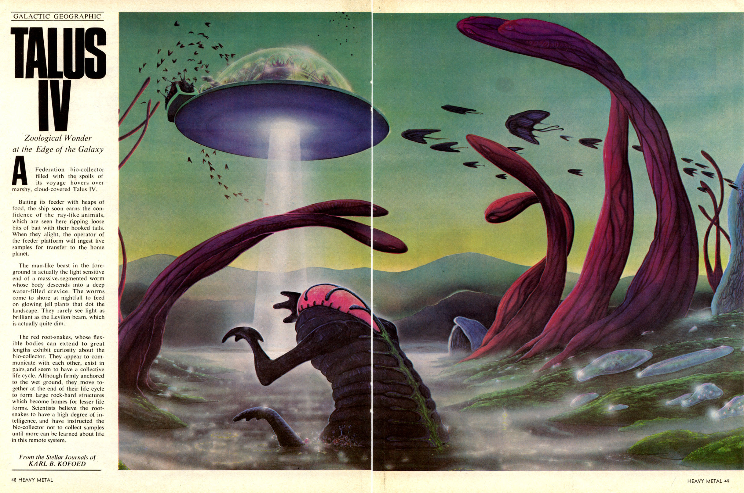 Galactic Geographic: Talus IV - Karl B. Kofoed (Heavy Metal. 1978. March – Volume 1 No. 12)