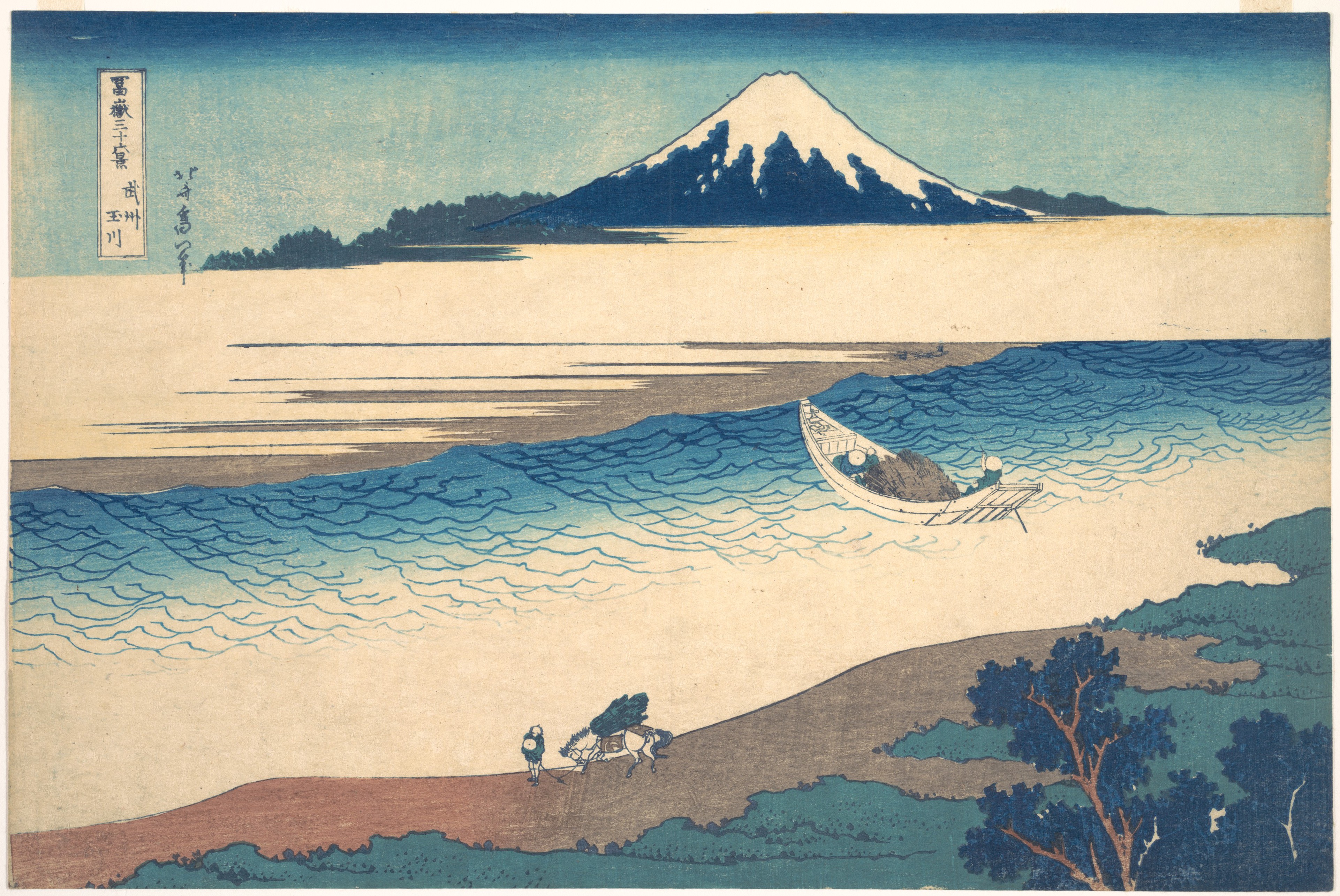 Tama River in Musashi Province, from the series Thirty-six Views of Mount Fuji