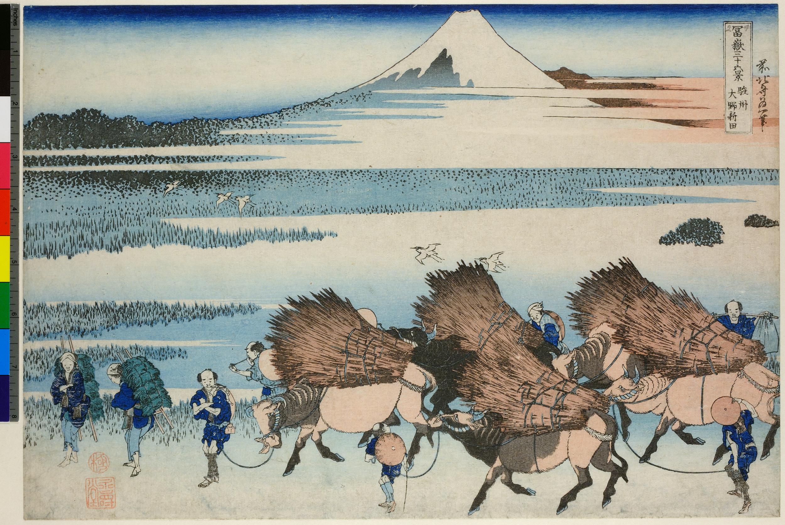 Katsushika Hokusai. The New Fields at Ōno in Suruga Province, from the series Thirty-six Views of Mount Fuji