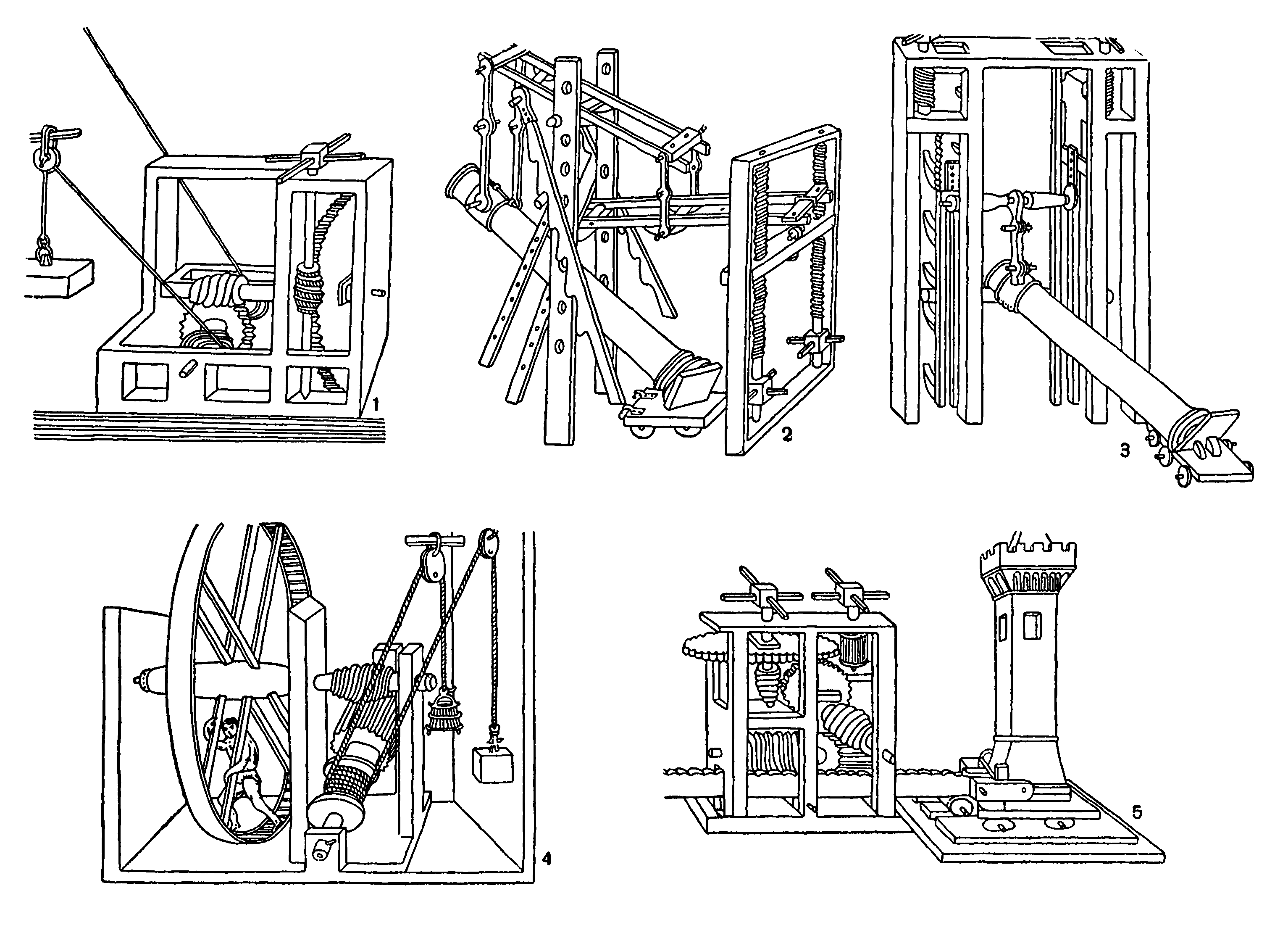 12. Механизмы, изображенные Джулиано да Сангалло (1465 г.)