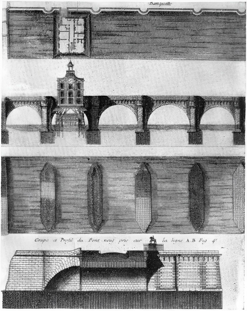 3. Париж. Новый мост. Общий вид и проект. Дезилль и Дюсерсо, 1578—1606 гг.