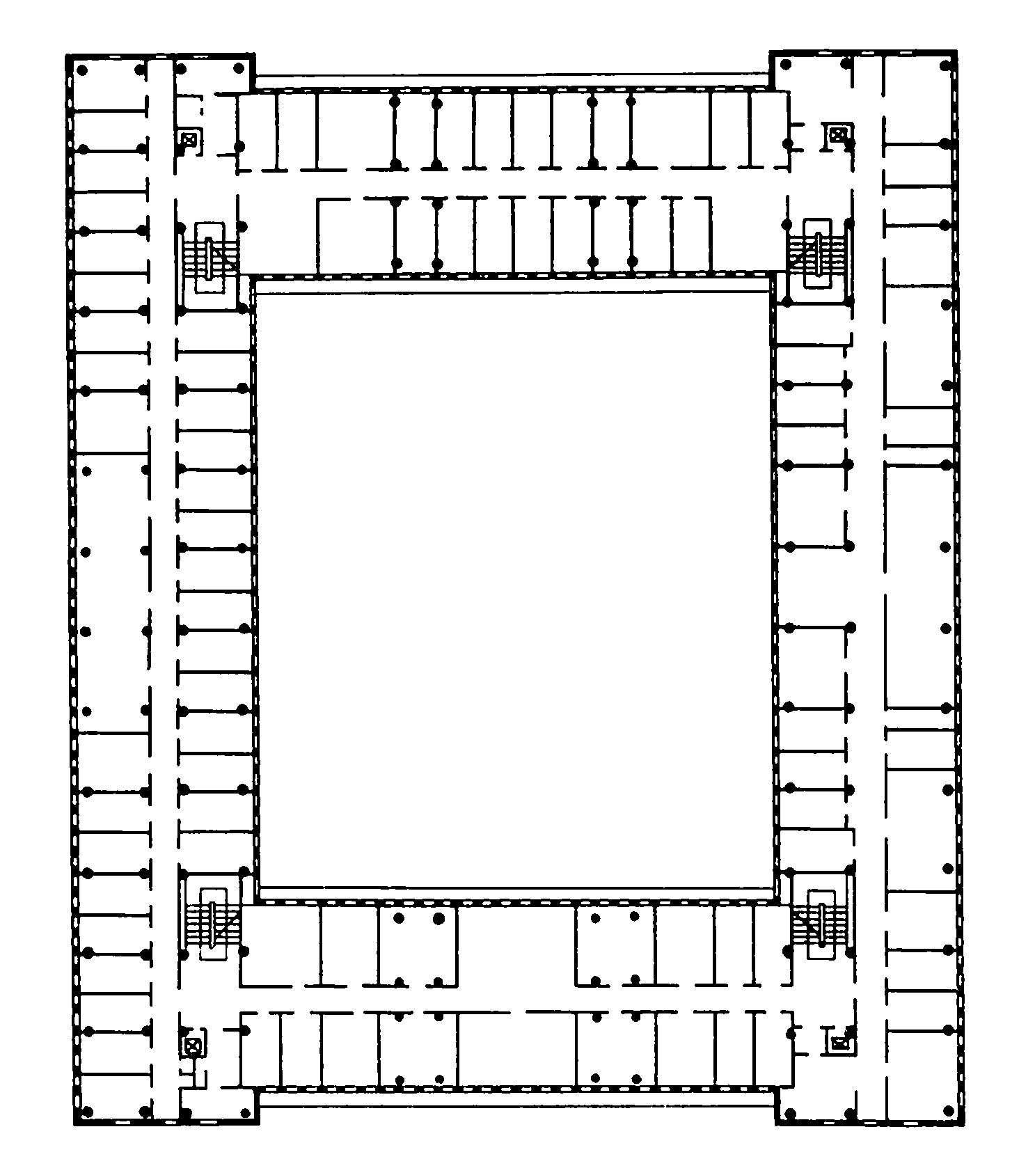 29. Варшава. Здание ЦК ПОРП. Архитекторы Е. Вержбицкий, В. Клышевский, Е. Мокшинский. Общий вид. План