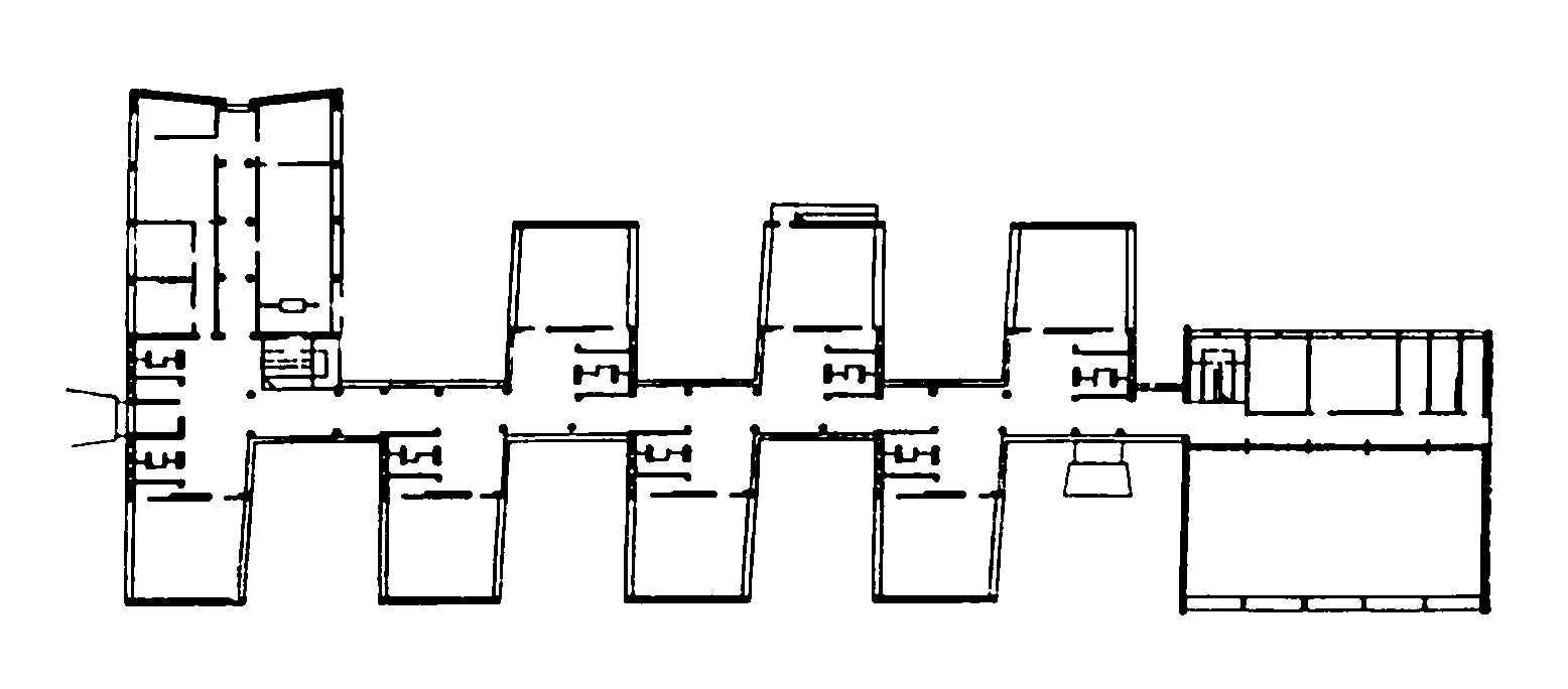 34. Нова-Гута. Школа. Архит. Ю. Голомб. 1960 г. План. Общий вид