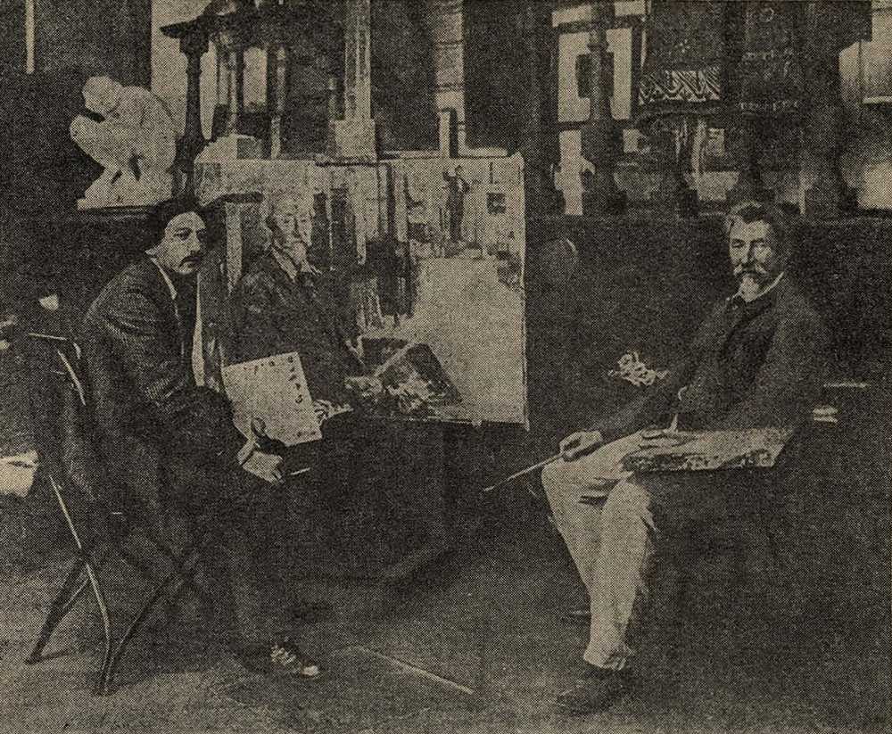 И. И. Бродский пишет портрет И. Е. Репина. Фотография 1913 г.