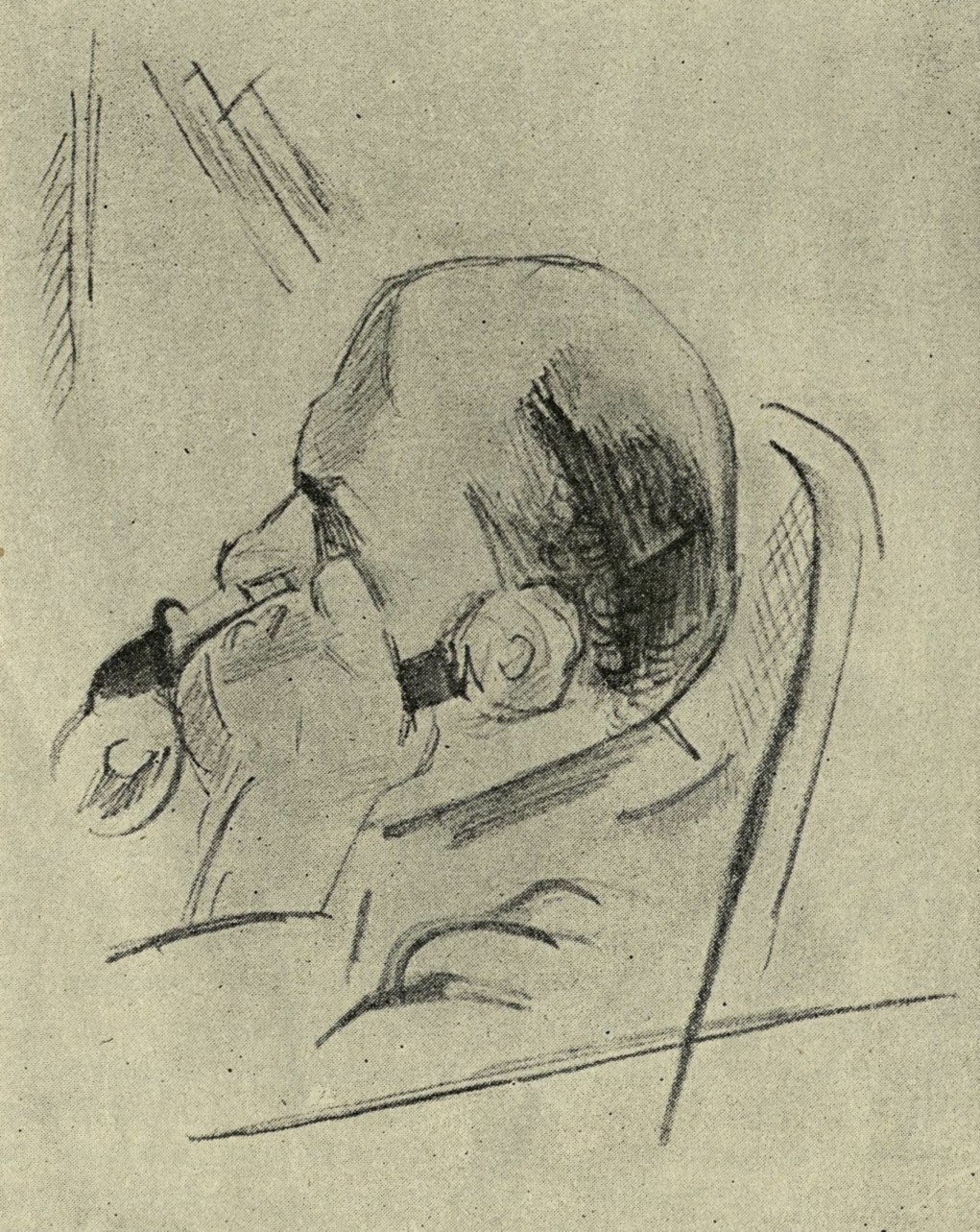 Н. Альтман. Ленин. 1920 г. (Рисунок.) N. Altman. Lénine. 1920. (Dessin.)