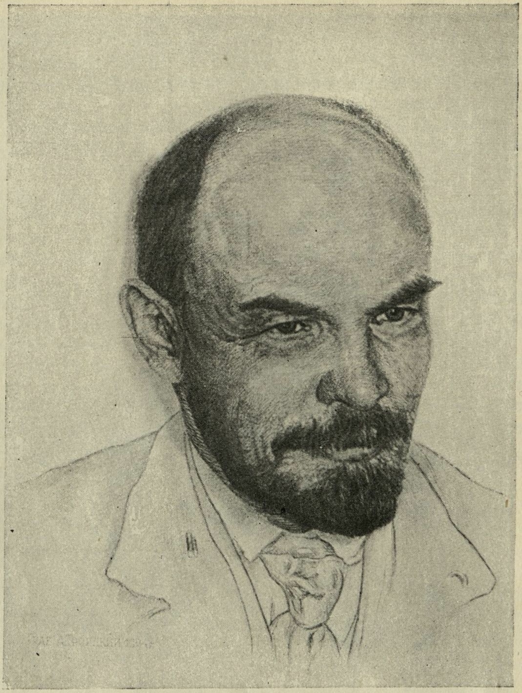 А. Троицкий. Ленин. 1924. (Офорт.) A. Troïtzki. Lénine. 1924. (Eau-forte.)
