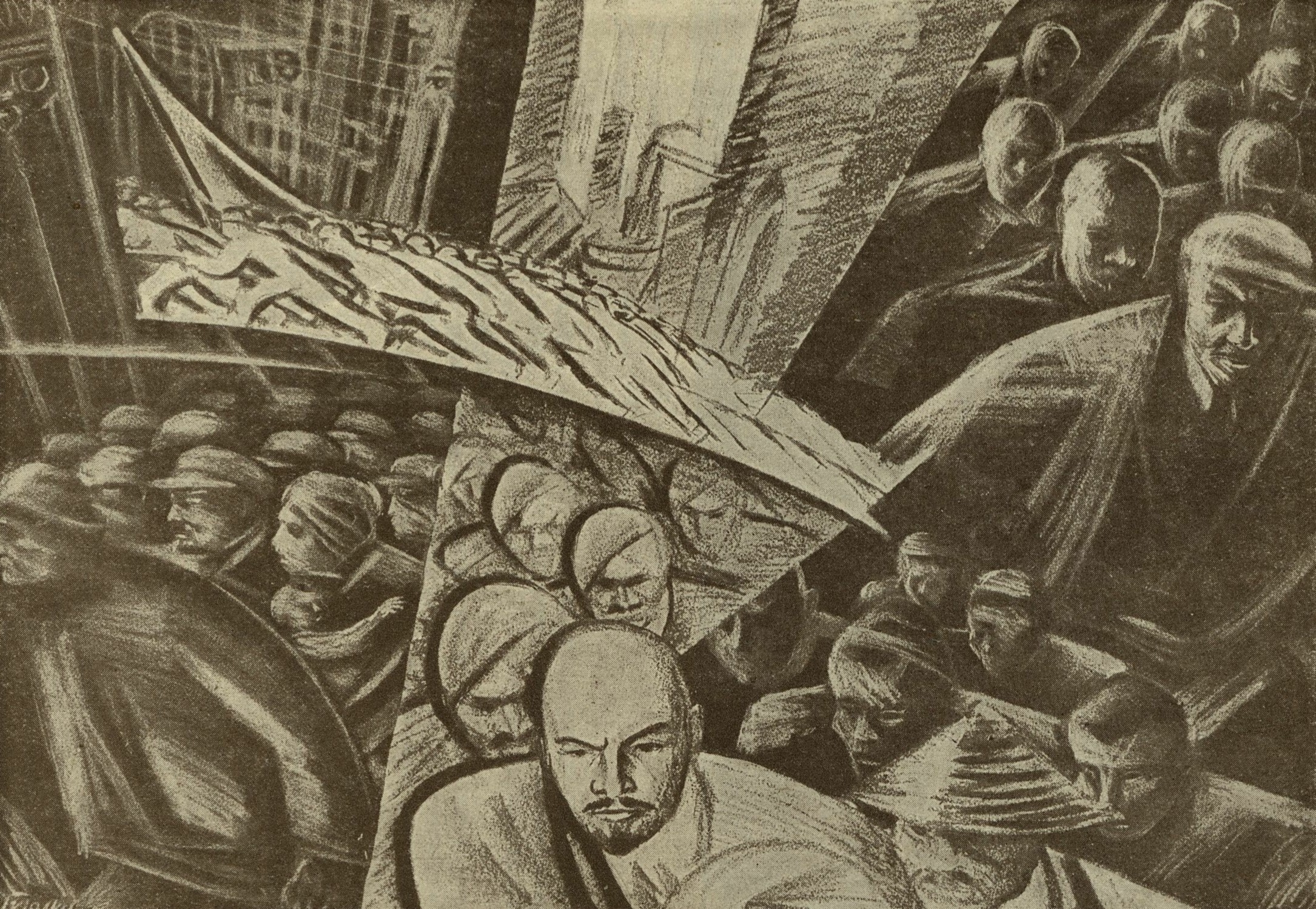 3. Толкачев. Ленин — масса. 1928 г. (Литография.) Z. Tolkatchev. Lénine des masses. 1928. (Lithographie.)