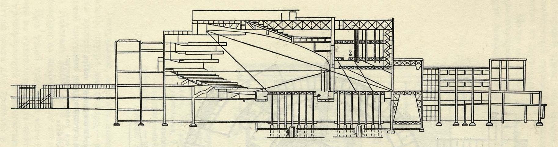 Рис. 33. Конкурсный проект оперного театра в Харькове. 1931 г. Архитекторы Стрижич и Эббеке