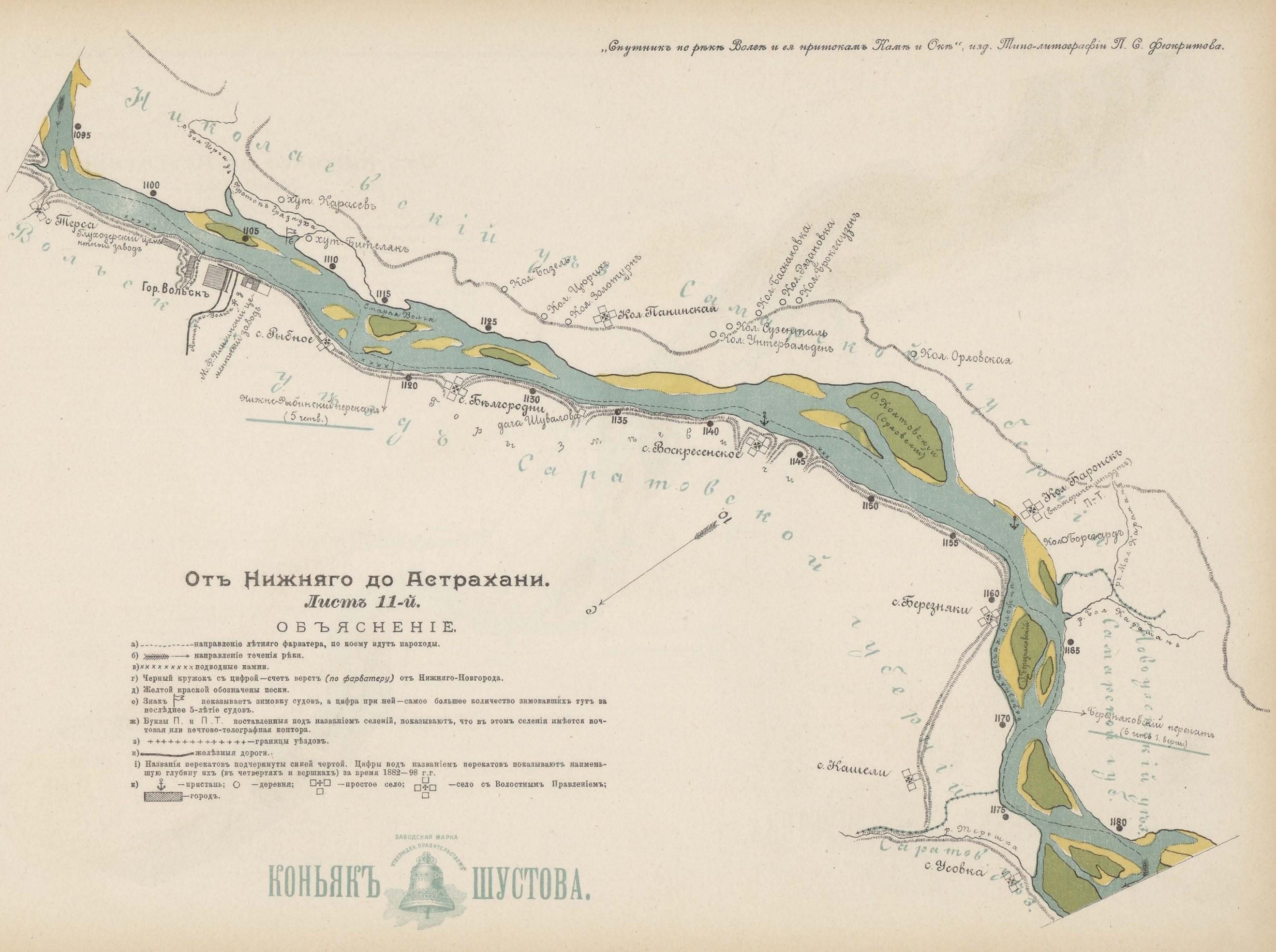 Карта реки Волги