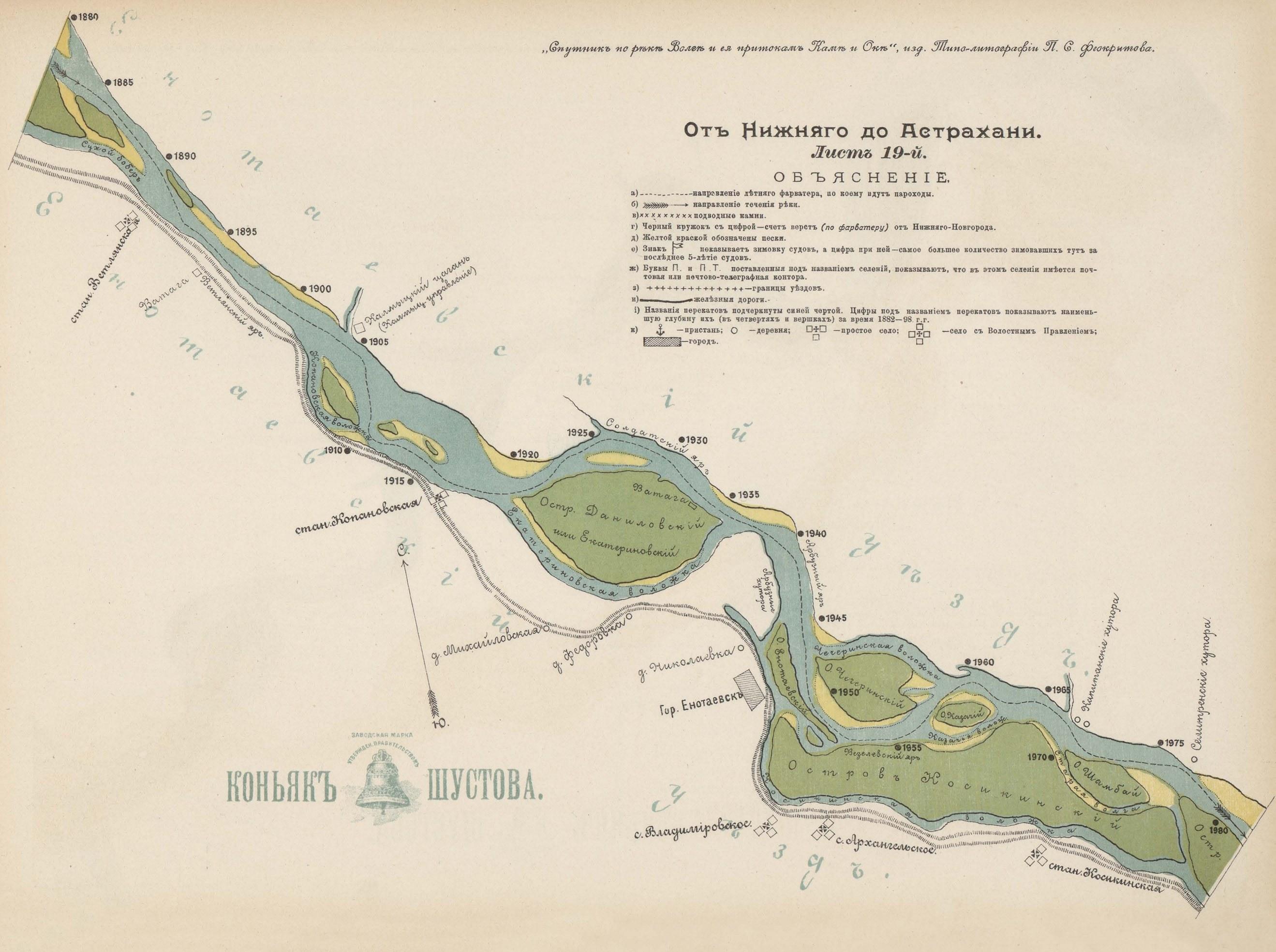 Карта реки Волги
