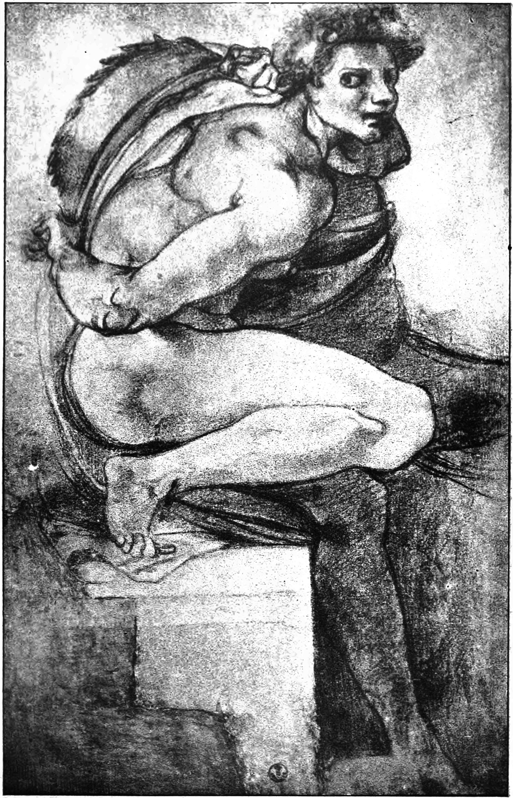 Рис. 36. Микельанджело. Эскиз росписи Сикстинской капеллы (рисунок)