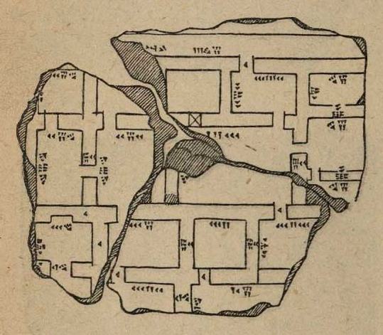31. Глиняная таблетка с изображением плана постройки