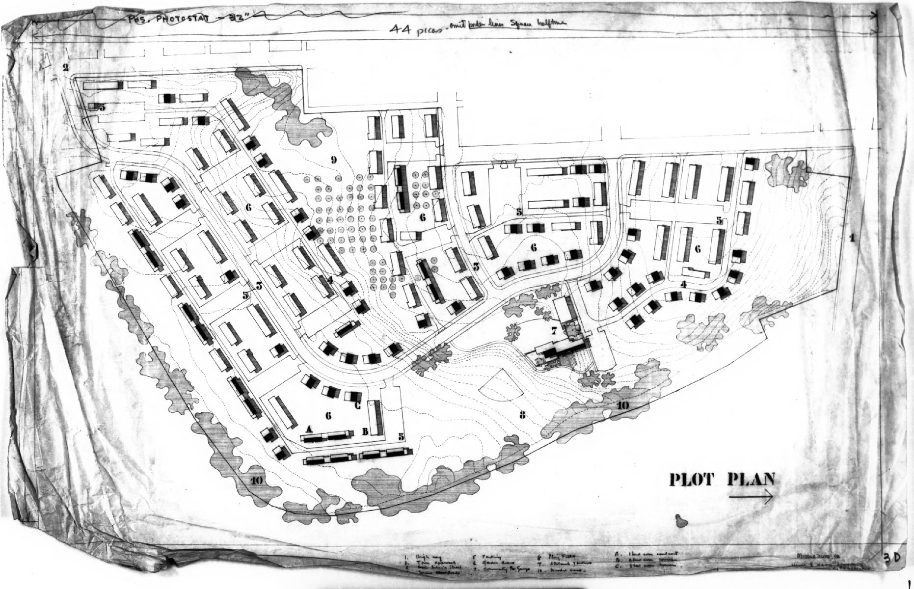 Louis I. Kahn. Project: Pine Ford Acres. Client: Federal Works Agency and United States Housing Authority. Louis I. Kahn Collection, Architectural Archives, University of Pennsylvania