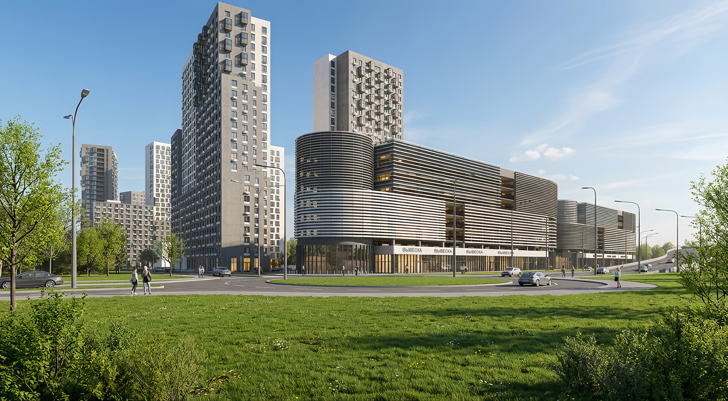 Многоуровневые стоянки на 350 и 246 мест, г. Люберцы. © Д куб