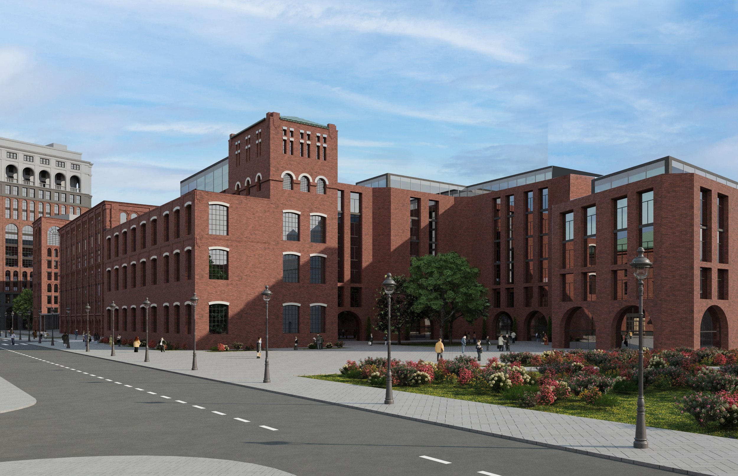 Проект реконструкции территории бывшей фабрики Коншиных, г.о. Серпухов. © АБ «СГ-ПРОЕКТ»