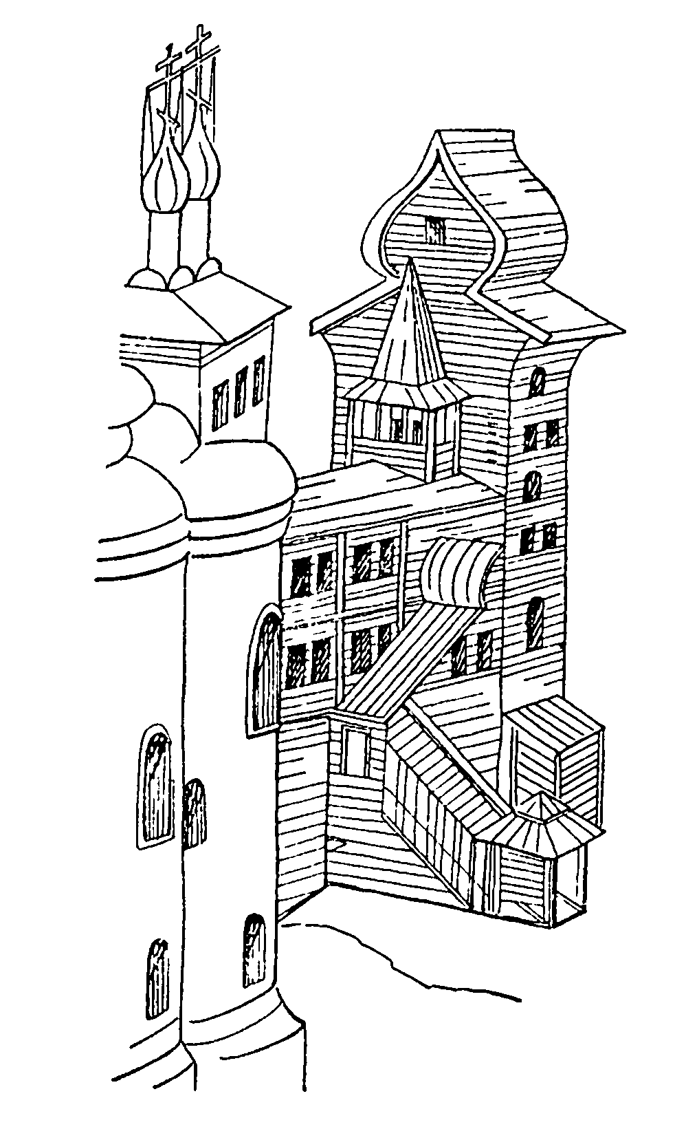 18. Сольвычегодск. Хоромы Строгановых (рисунок 1793 г.), XVI в.