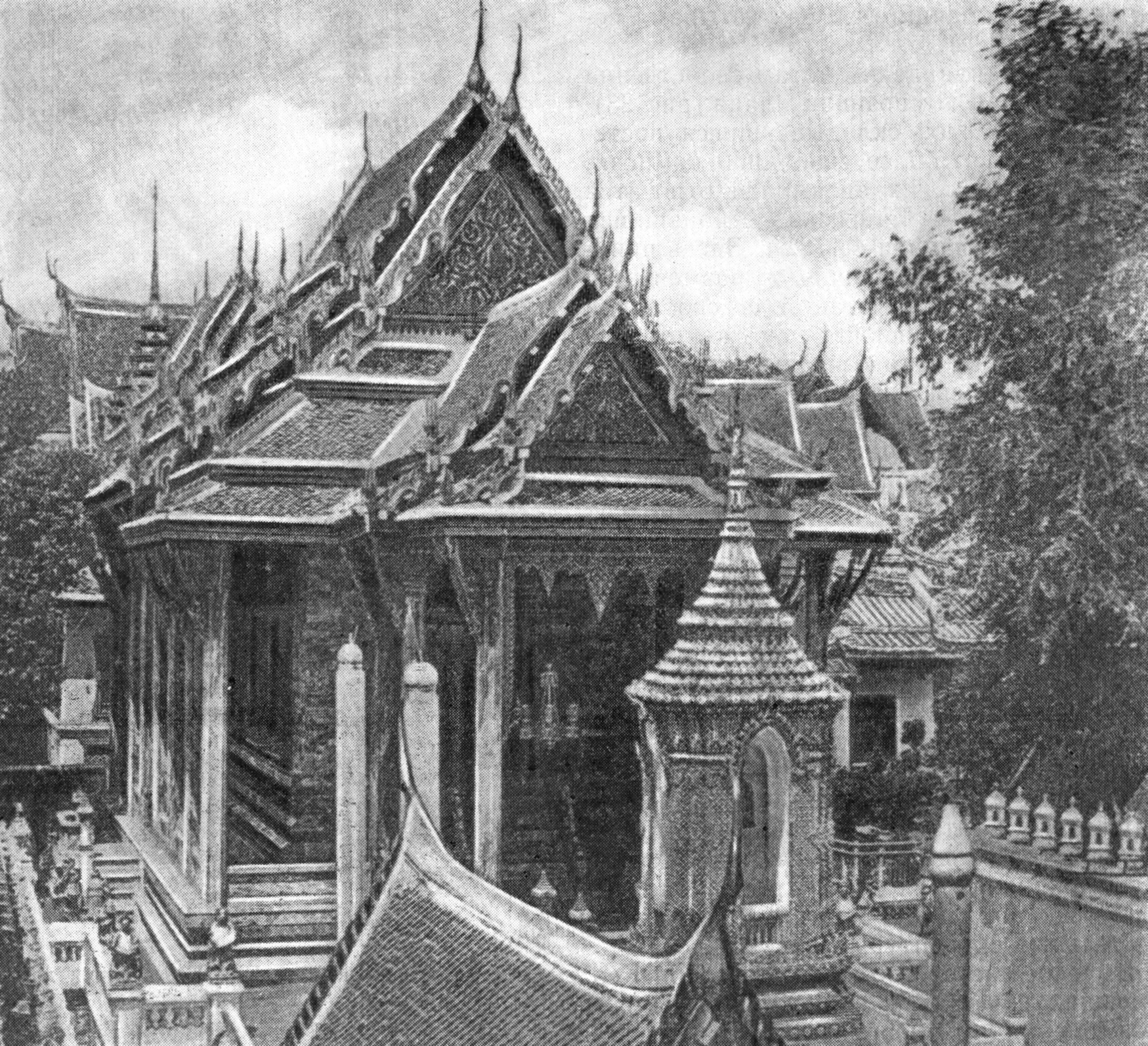 Рис. 26. Бангкок. Королевский дворец. Здание в системе внутренних покоев. Конец XVIII — начало XIX вв.