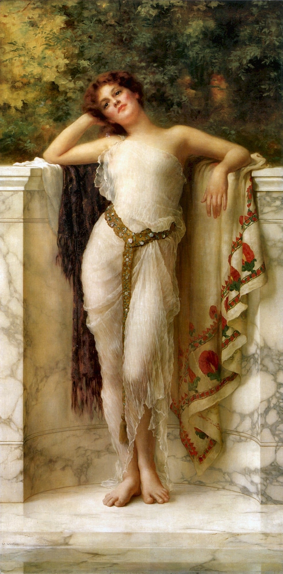 William Clarke Wontner. A Classical Beauty. 143.5 × 71.1 cm. Oil on canvas