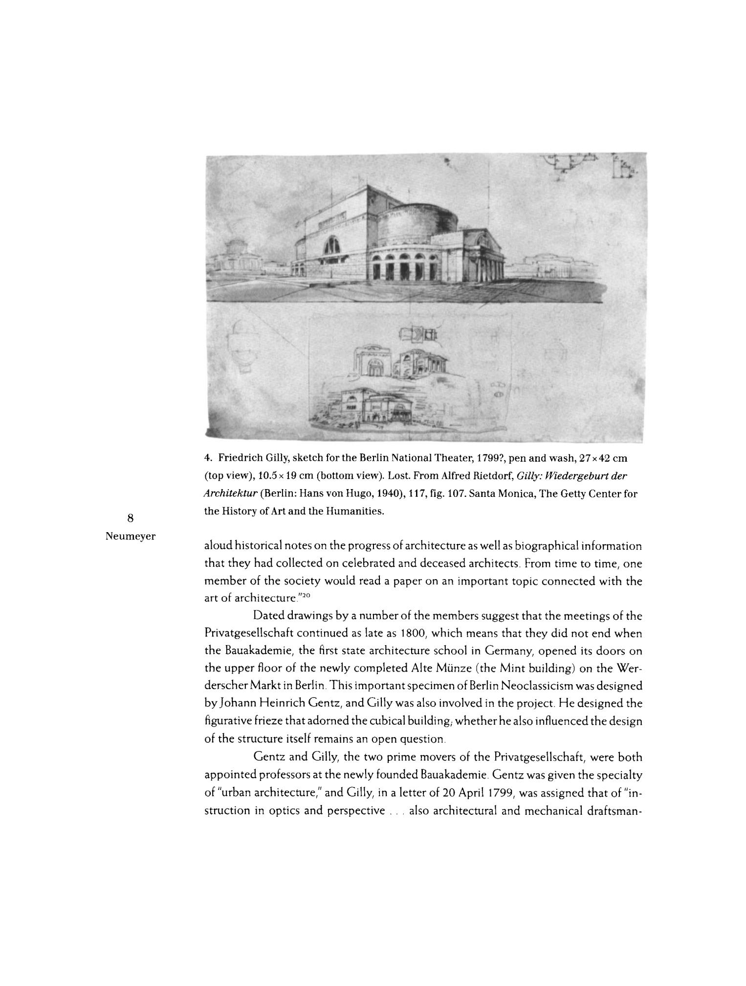 Friedrich Gilly : Essays on Architecture, 1796–1799 / Introduction by Fritz Neumeyer ; Translation by David Britt. — Santa Monica : The Getty Center, 1994