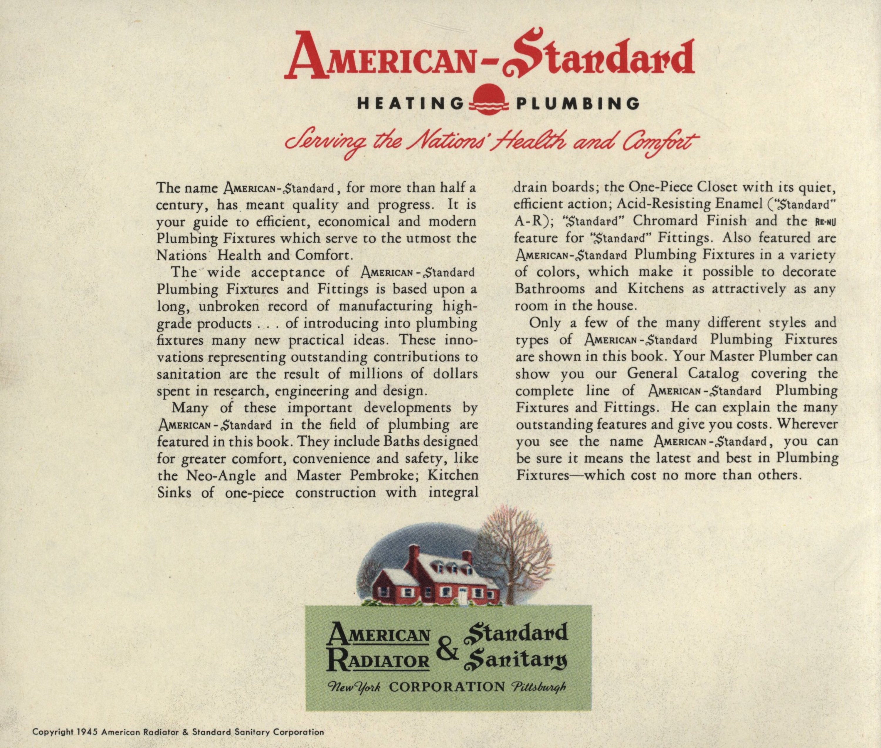 Plan Beauty for your home with American-Standard Plumbing Fixtures. — New York ; Pittsburgh : American Radiator & Standard Sanitary Corporation, 1945
