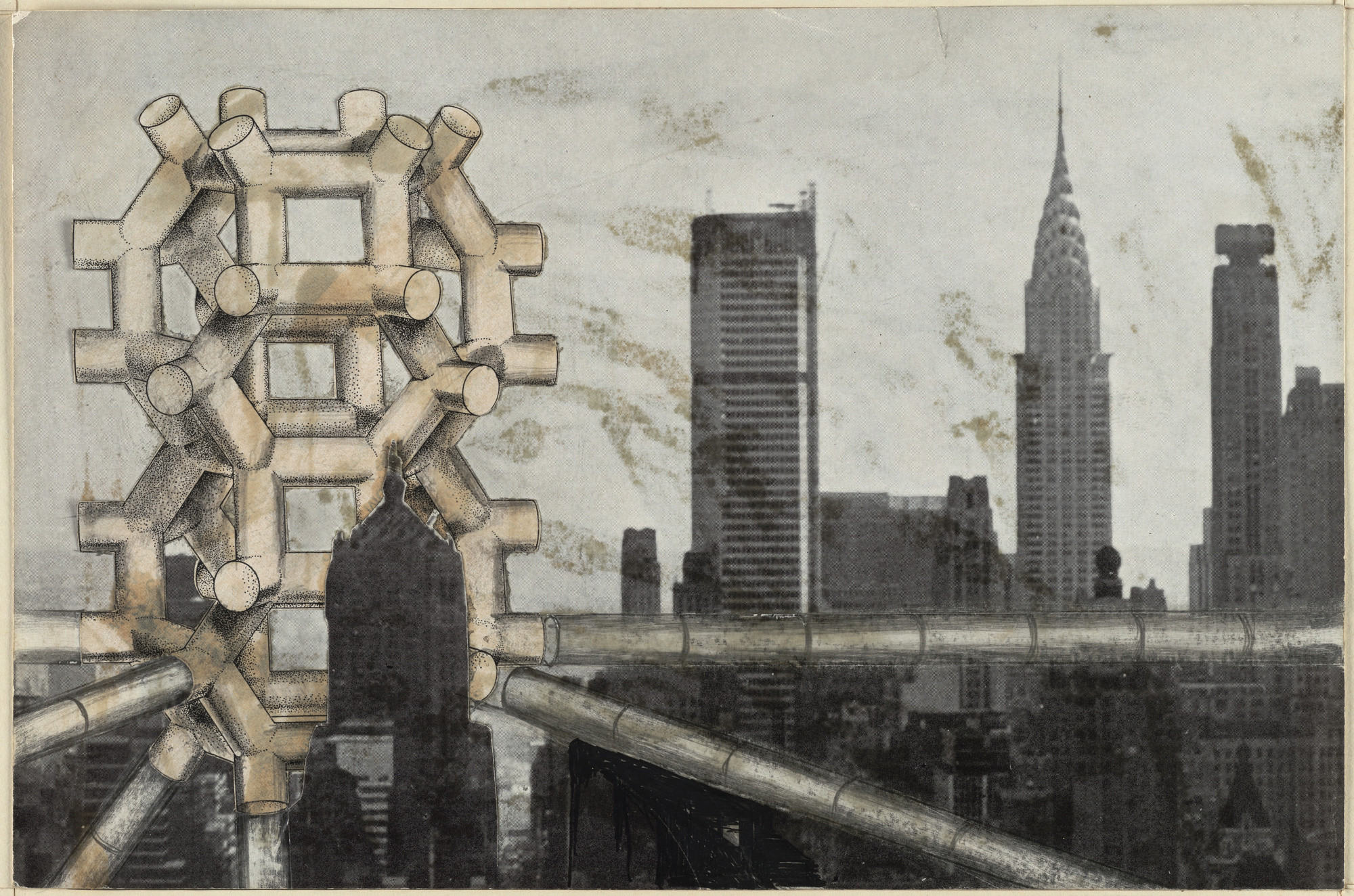 Raimund Abraham. Continuous Building Project, Perspective. 1966