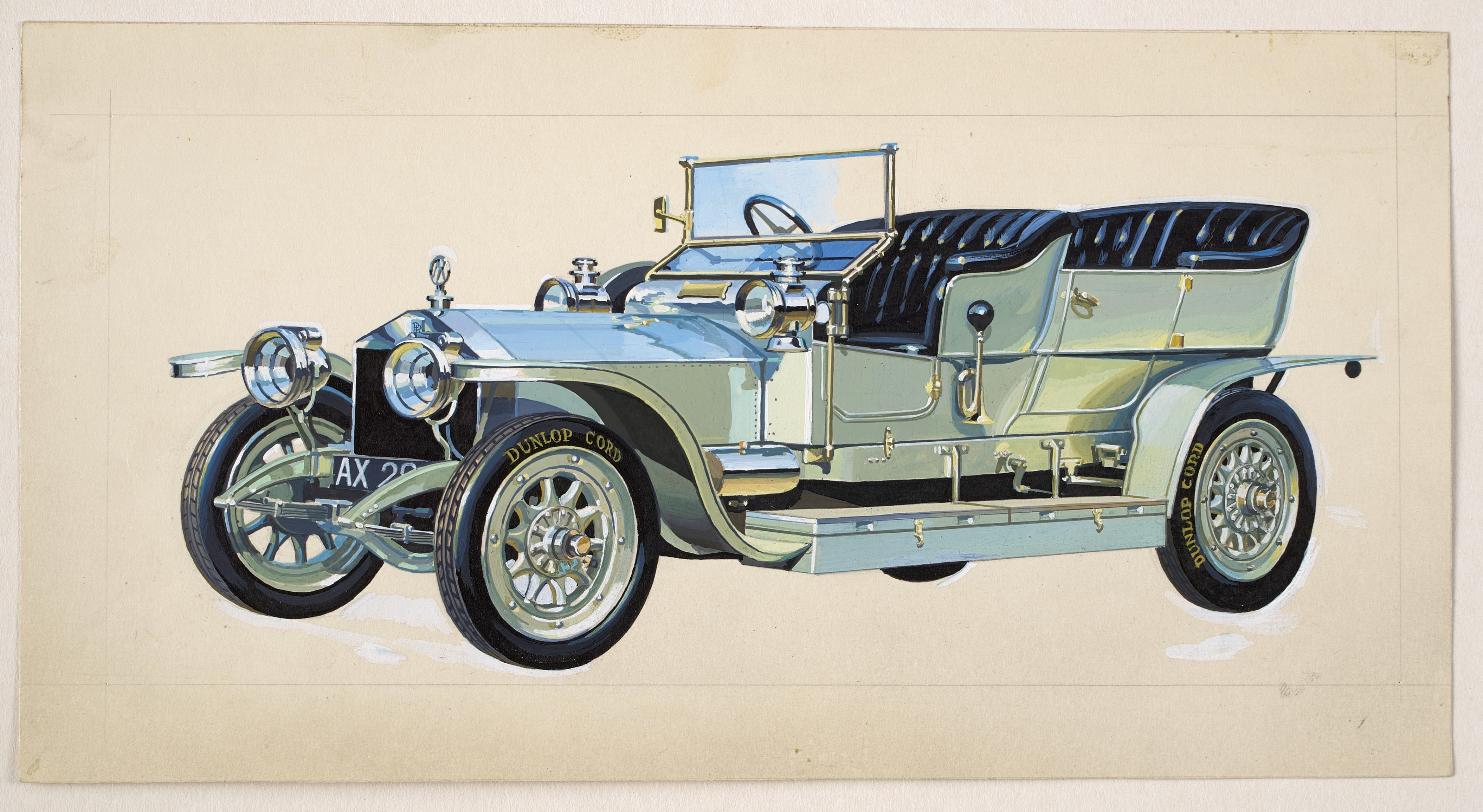 Рисунок А. Н. Захарова. Роллс-Ройс Императора Николая II. Лот 7