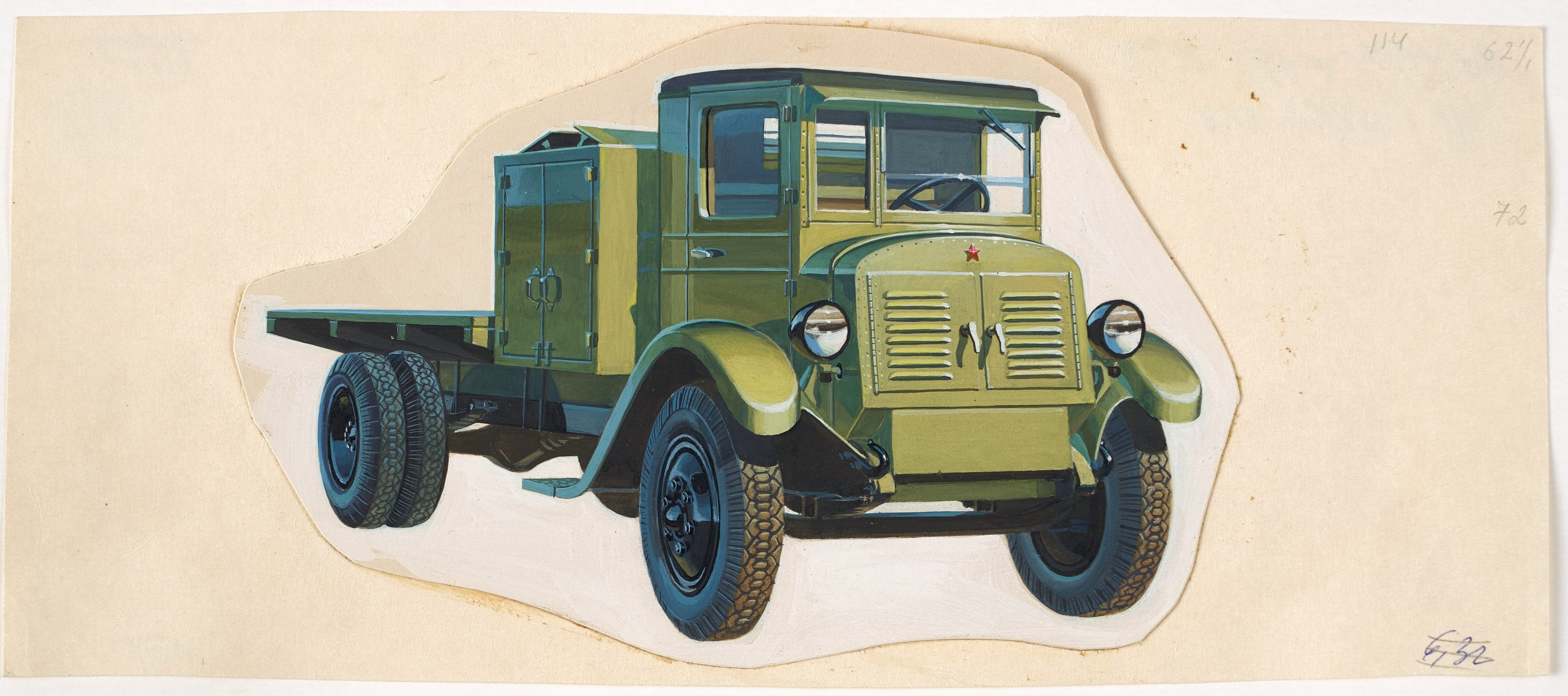 Рисунок А. Н. Захарова. ЛЭТ. Электрический мусоровоз 1935 г. Лот 23