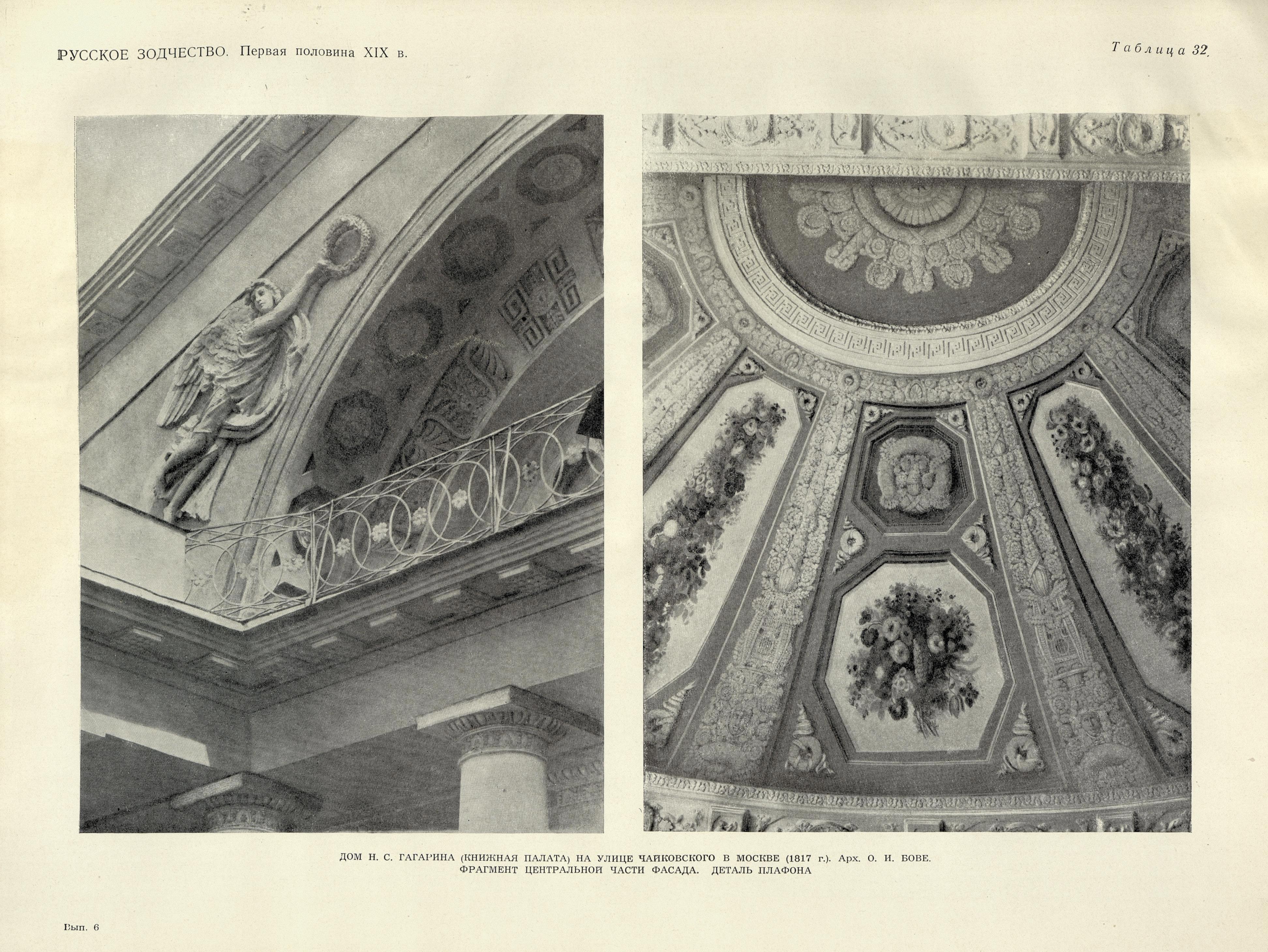 Русское зодчество : Выпуск 6. Памятники архитектуры первой половины XIX века : Чертежи и фотографии. — Москва : Государственное издательство литературы по строительству и архитектуре, 1953