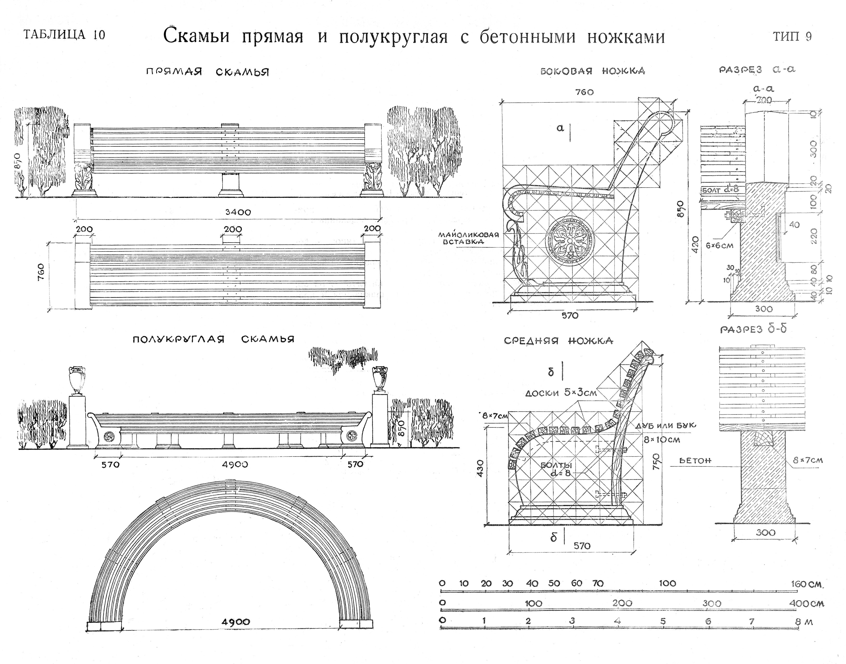 В. М. Свидерский. Малые архитектурные формы: скамьи