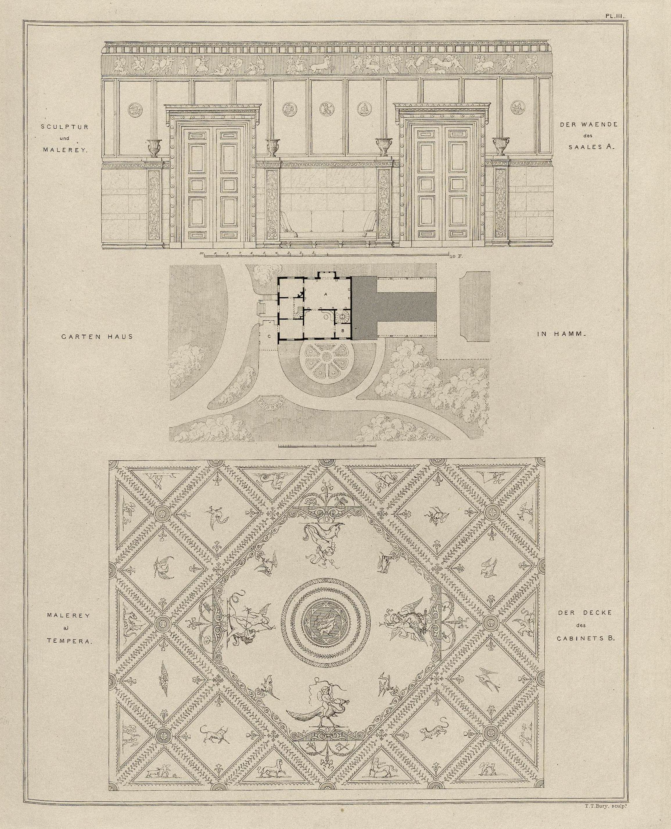 Architectura Domestica / von A. de Chateauneuf. — London : Ackermann & Co. ; Paris : Brockhaus & Avenarius ; Hamburg : I. A. Meissner, 1839