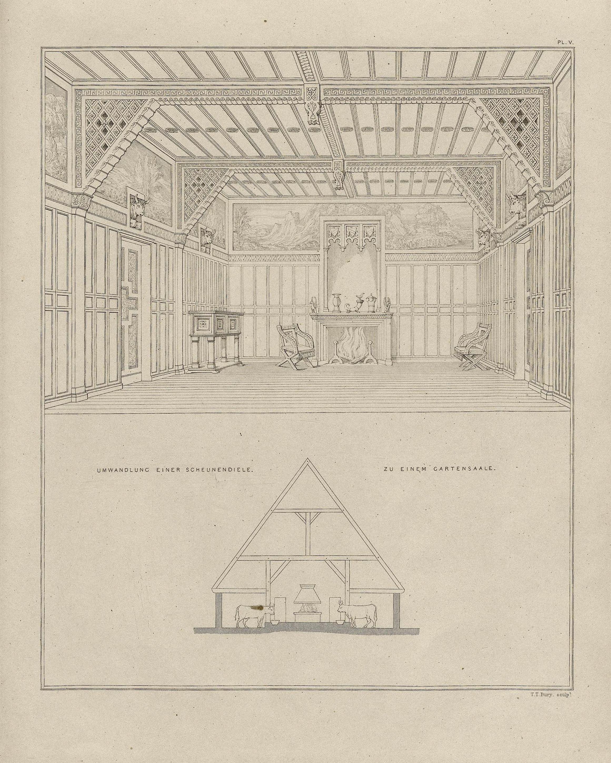 Architectura Domestica / von A. de Chateauneuf. — London : Ackermann & Co. ; Paris : Brockhaus & Avenarius ; Hamburg : I. A. Meissner, 1839