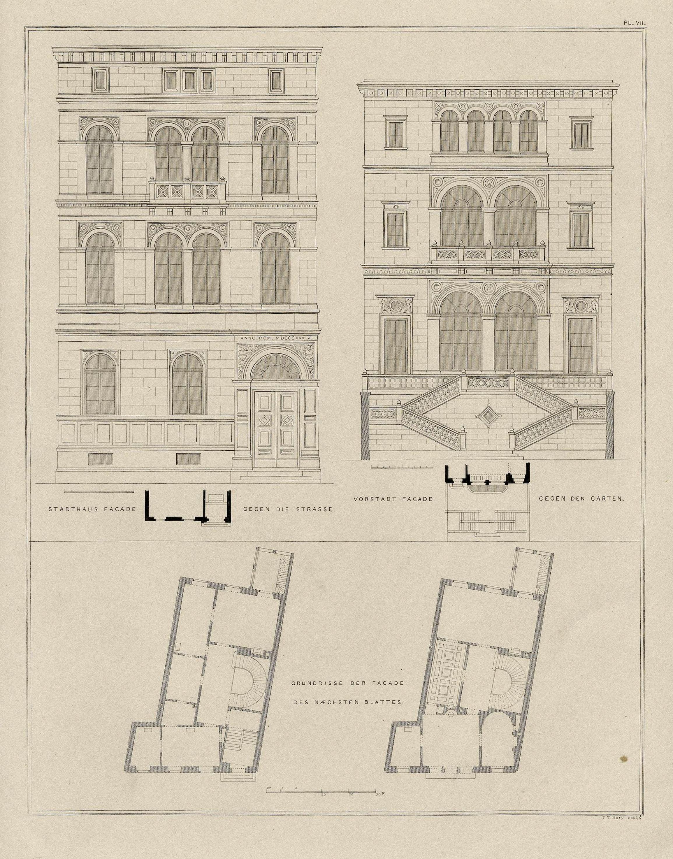 Architectura Domestica / von A. de Chateauneuf. — London : Ackermann & Co. ; Paris : Brockhaus & Avenarius ; Hamburg : I. A. Meissner, 1839