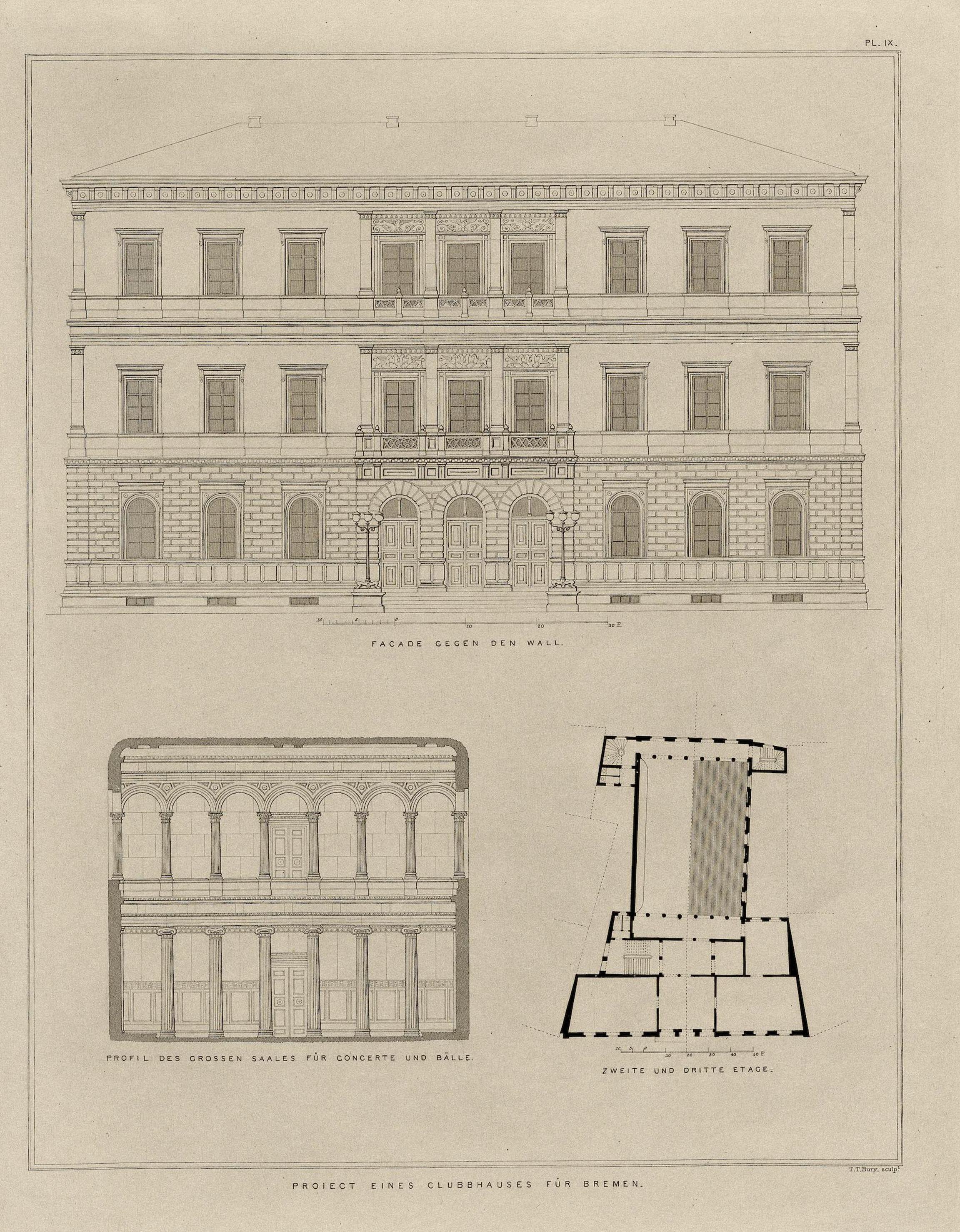 Architectura Domestica / von A. de Chateauneuf. — London : Ackermann & Co. ; Paris : Brockhaus & Avenarius ; Hamburg : I. A. Meissner, 1839