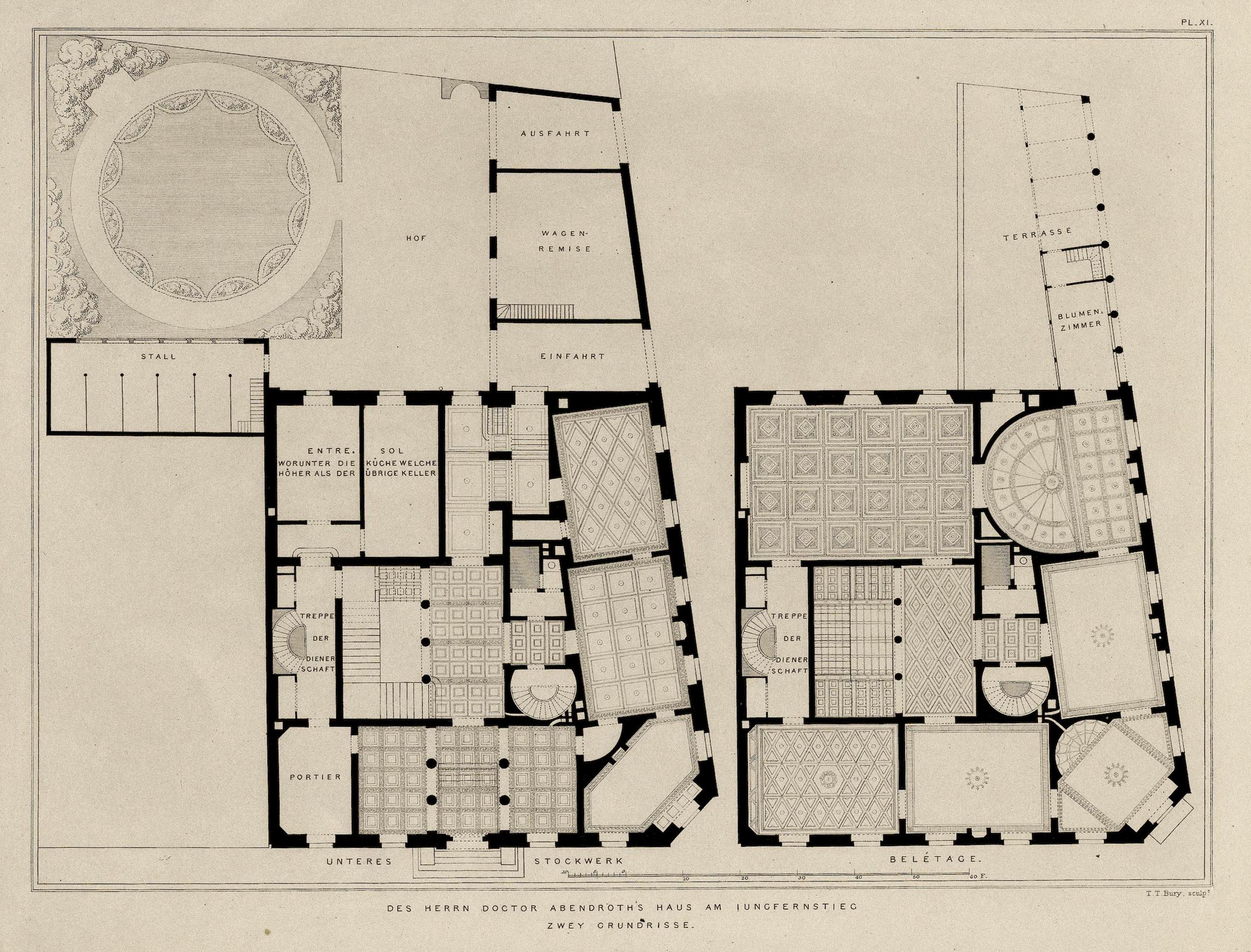 Architectura Domestica / von A. de Chateauneuf. — London : Ackermann & Co. ; Paris : Brockhaus & Avenarius ; Hamburg : I. A. Meissner, 1839