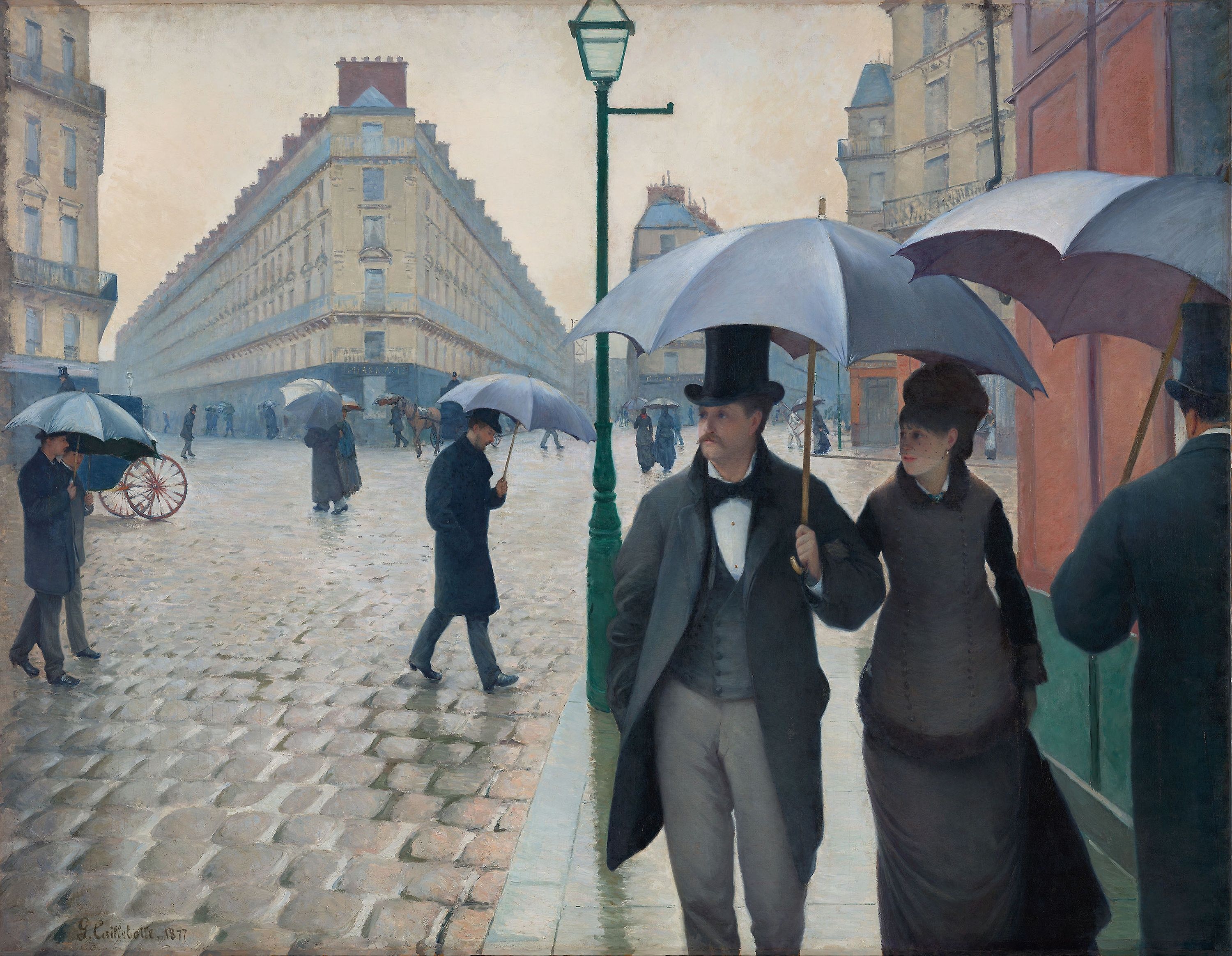 Gustave Caillebotte. Paris Street; Rainy Day. 1877. CC0 Public Domain Designation