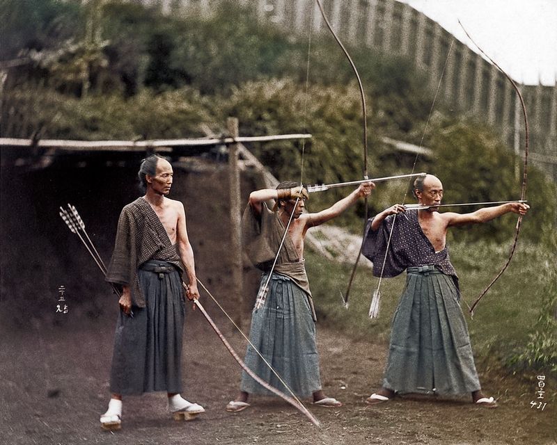 Японские лучники. 1860-е годы