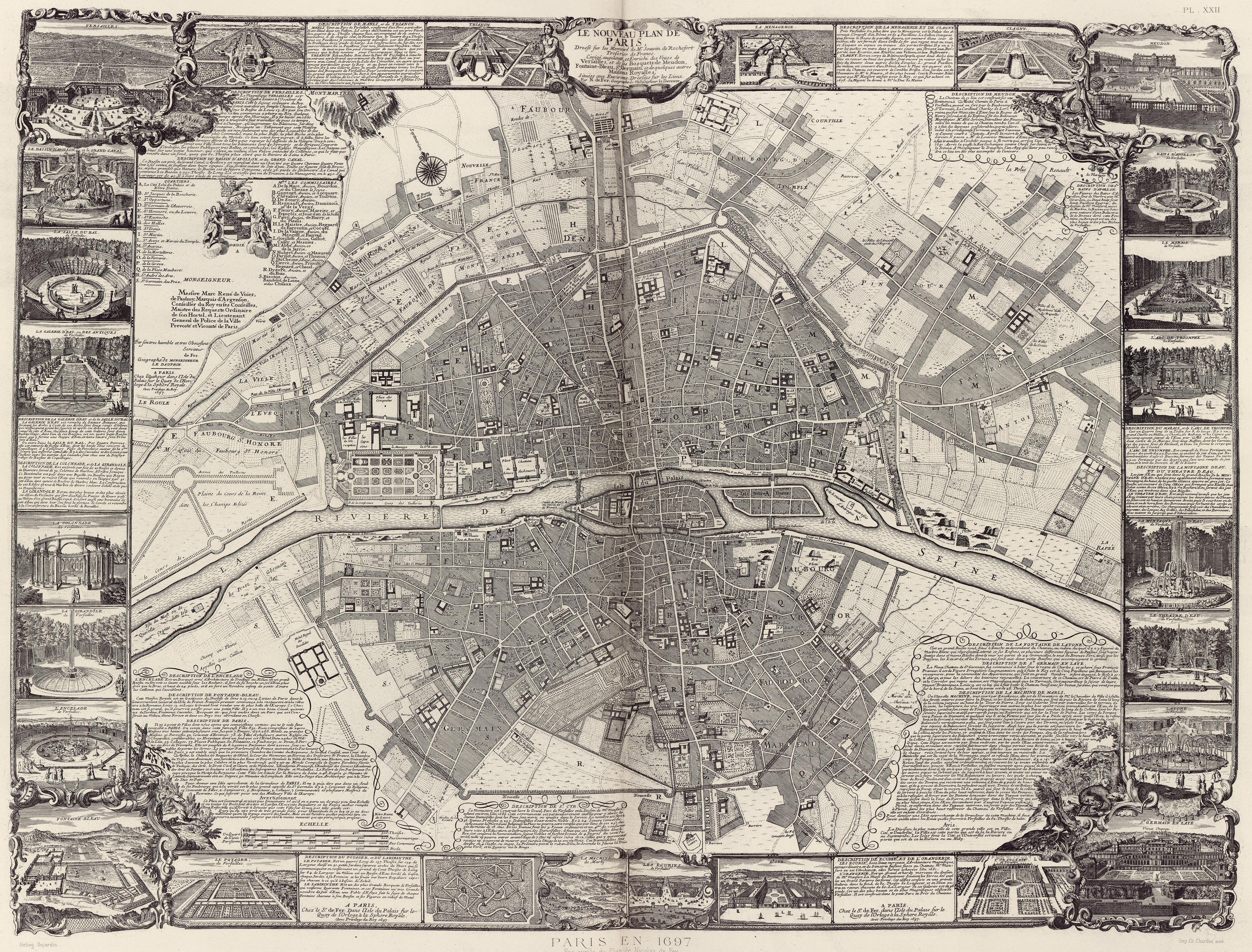 Paris en 1697. Fac-similé du plan de Nicolas de Fer