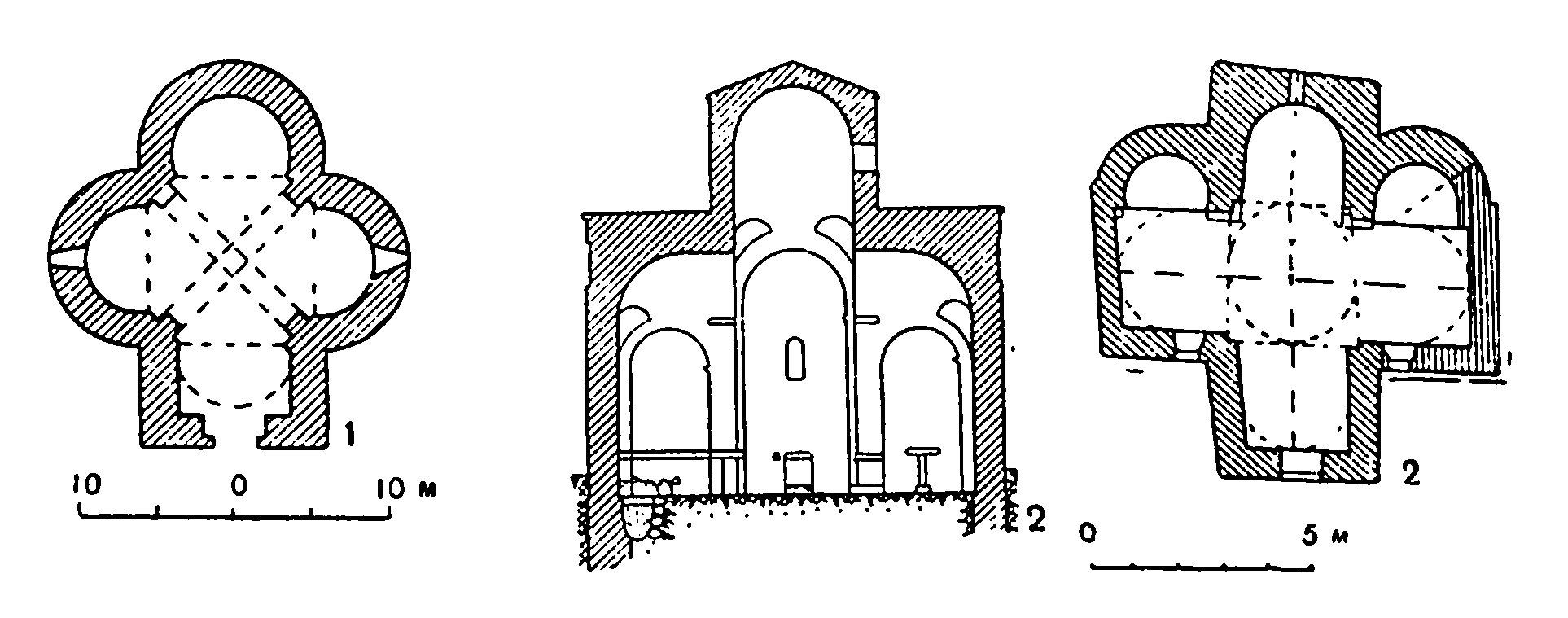 10. Нин 1 — церковь Николая, XI в.; 2— церковь Креста, XI в.