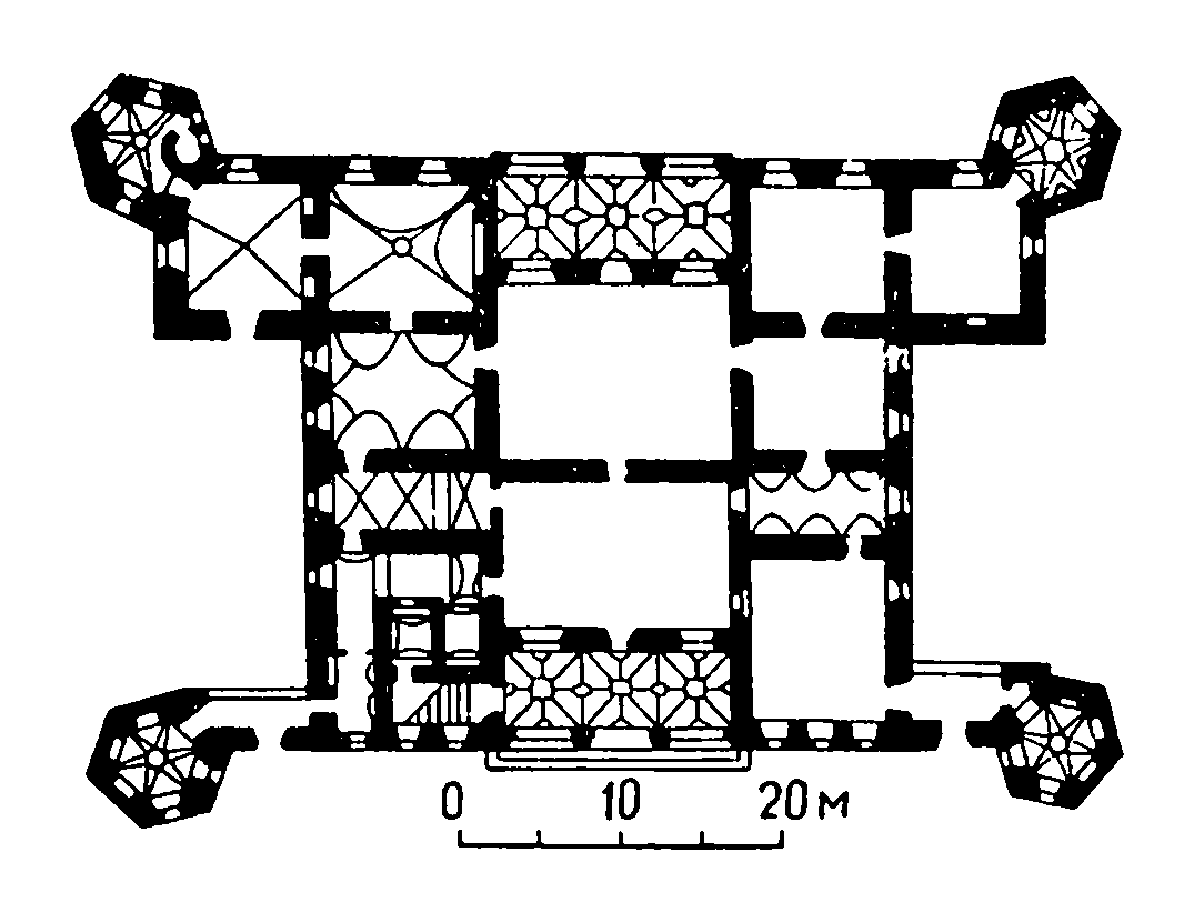 4. Кельцы. Дворец епископа, 1637—1641 гг. Общий вид и план