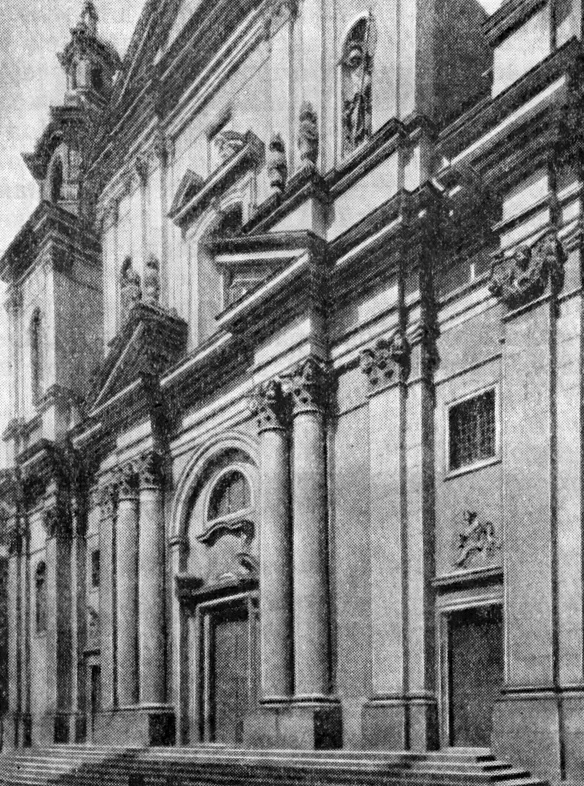 7. Краков. Церковь св. Анны, 1689—1703 гг., Тильман ван Гамерен. Фрагмент главного фасада