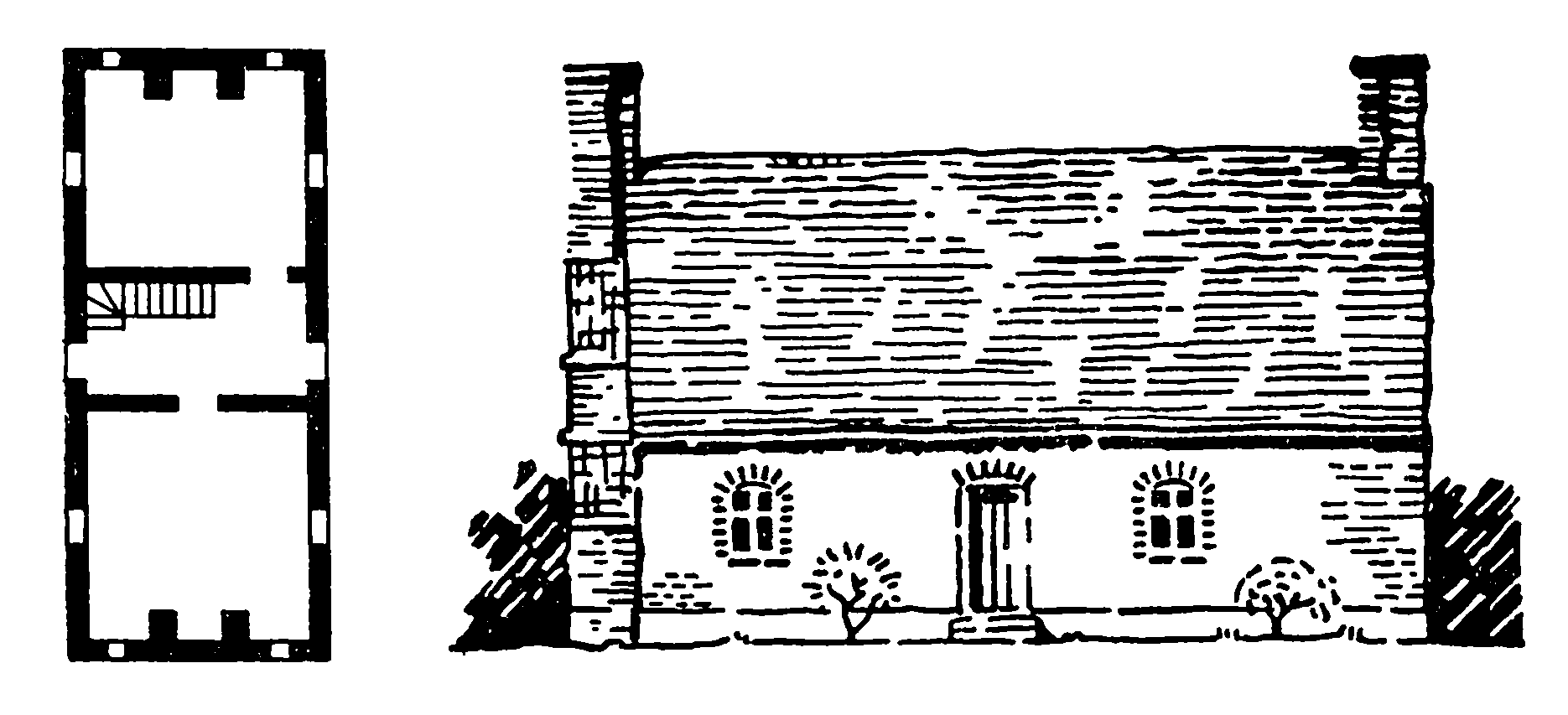 3. Норфольк (Виргиния). Жилой дом А. Сорогуда, XVII в. Фасад и план